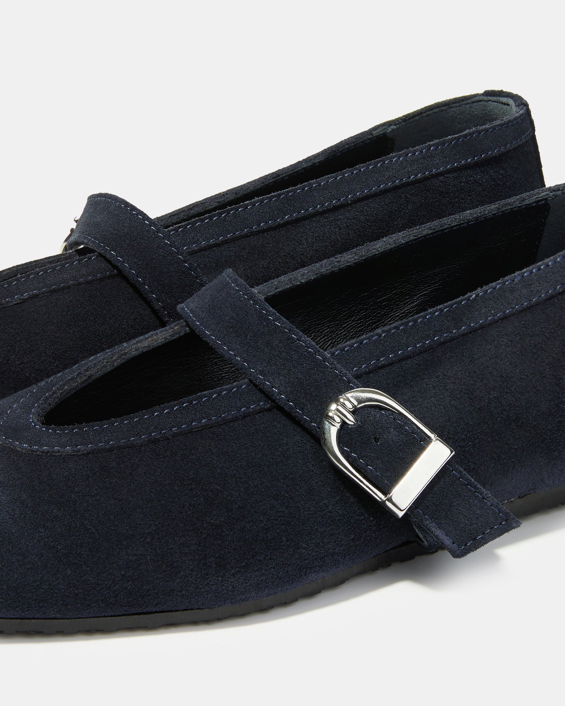 Замшевые темно-синие балетки - Image 4 of 5