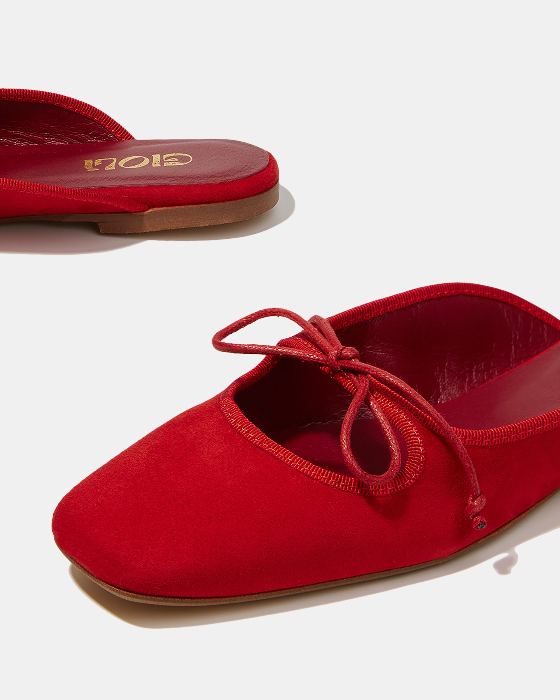 Красные замшевые слиперы с бантиком - Image 4 of 5