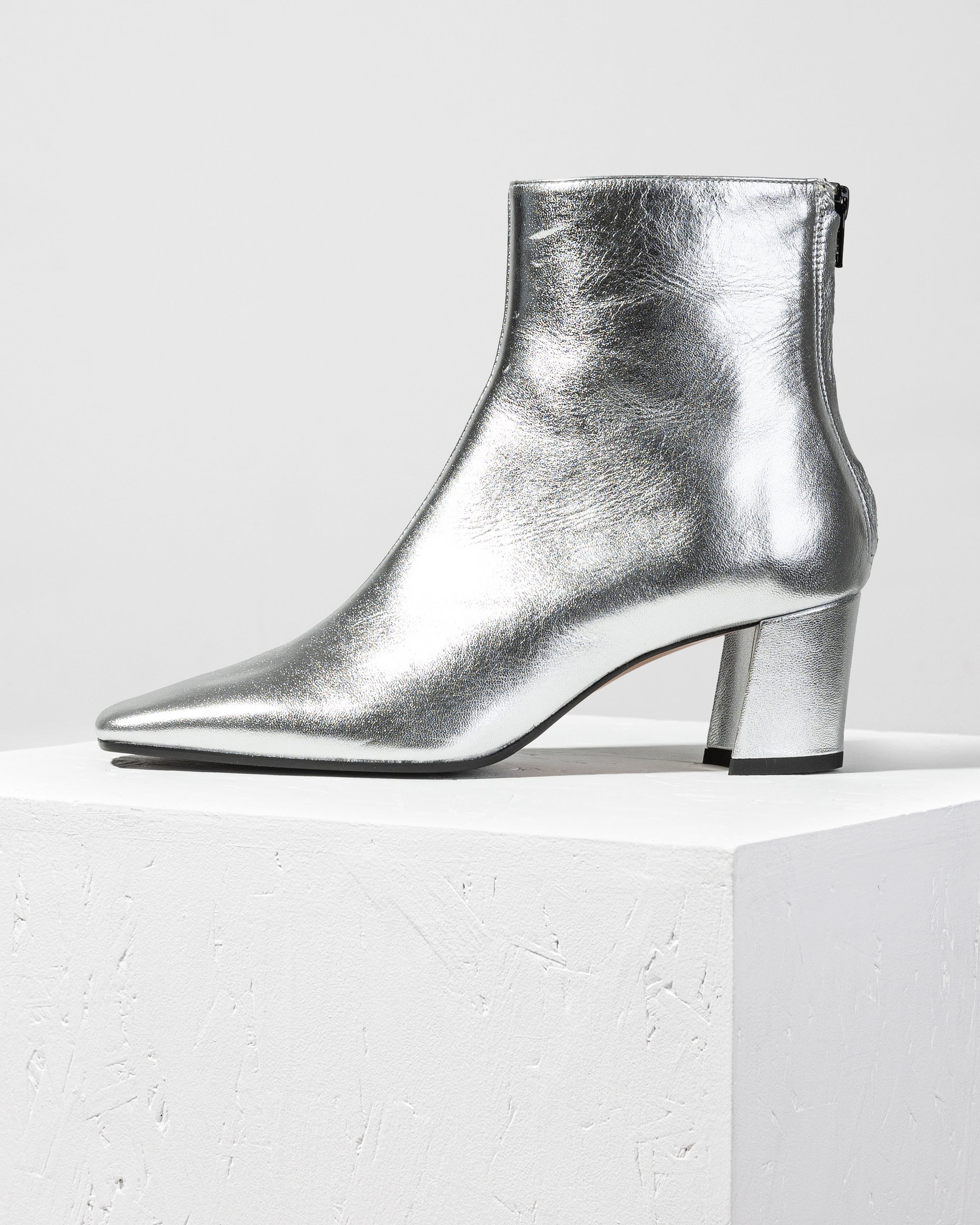 Серебристые кожаные ботинки - Main image