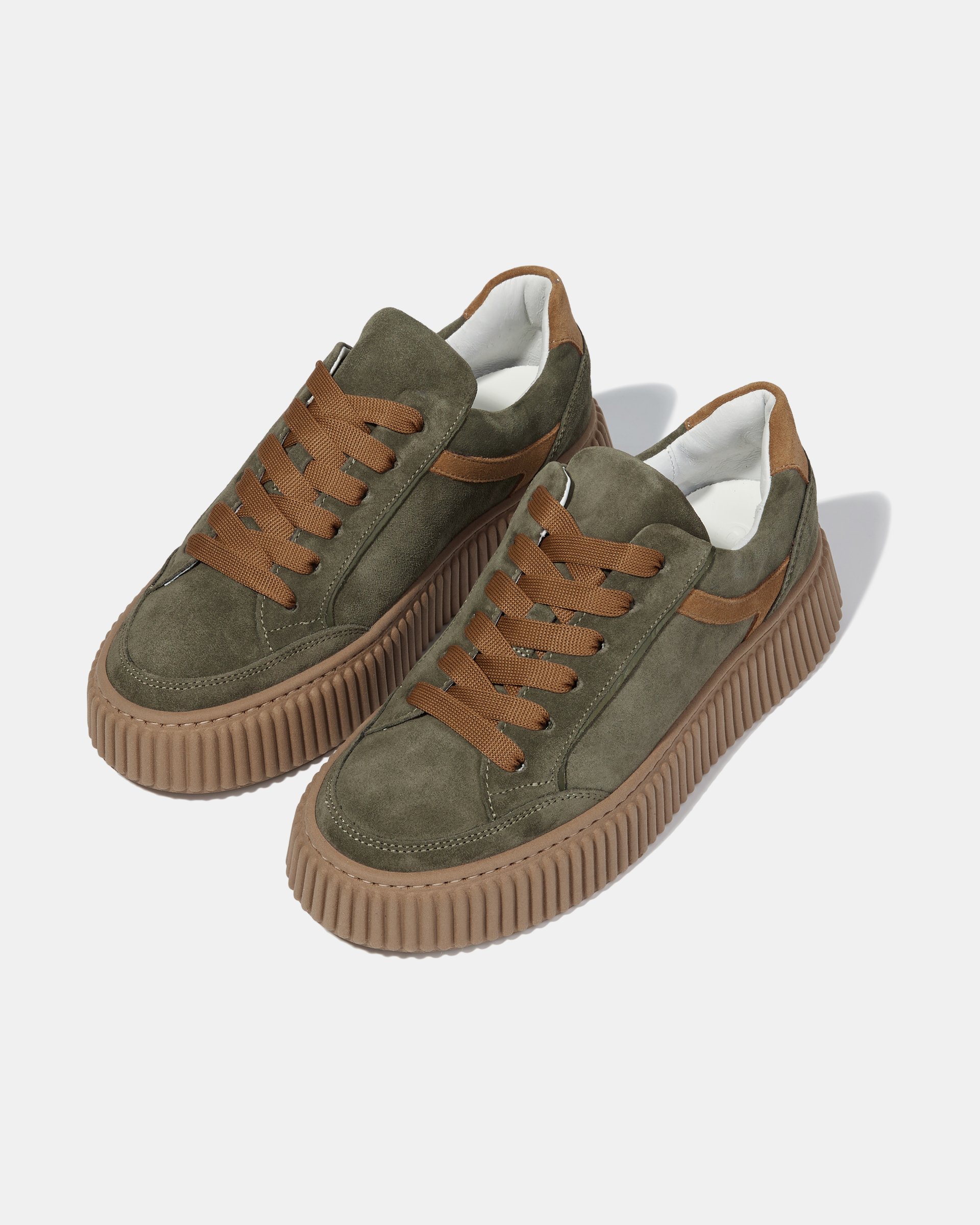 Оливковые замшевые кроссовки - Image 2 of 5