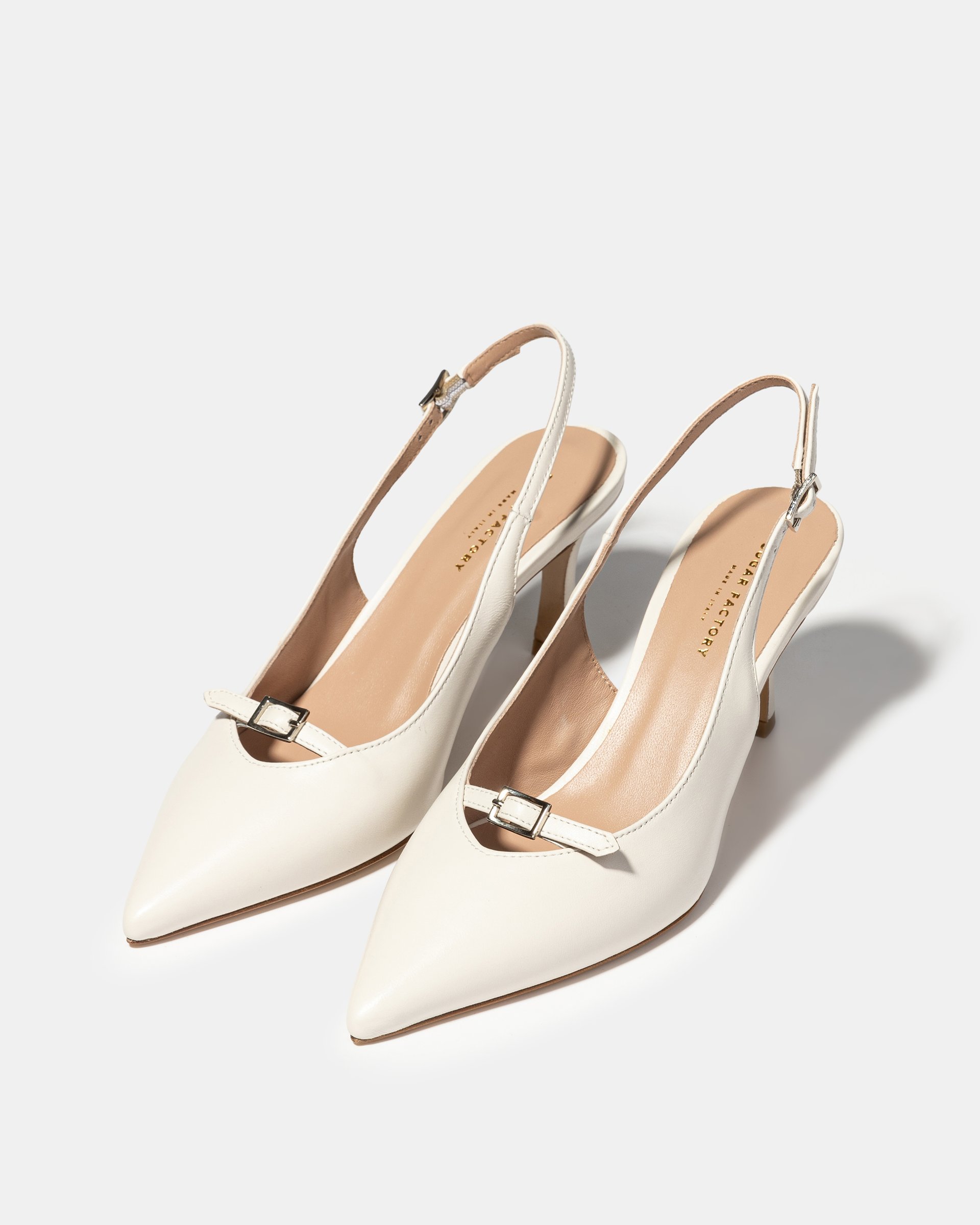 Белые кожаные туфли на каблуке - Image 2 of 4