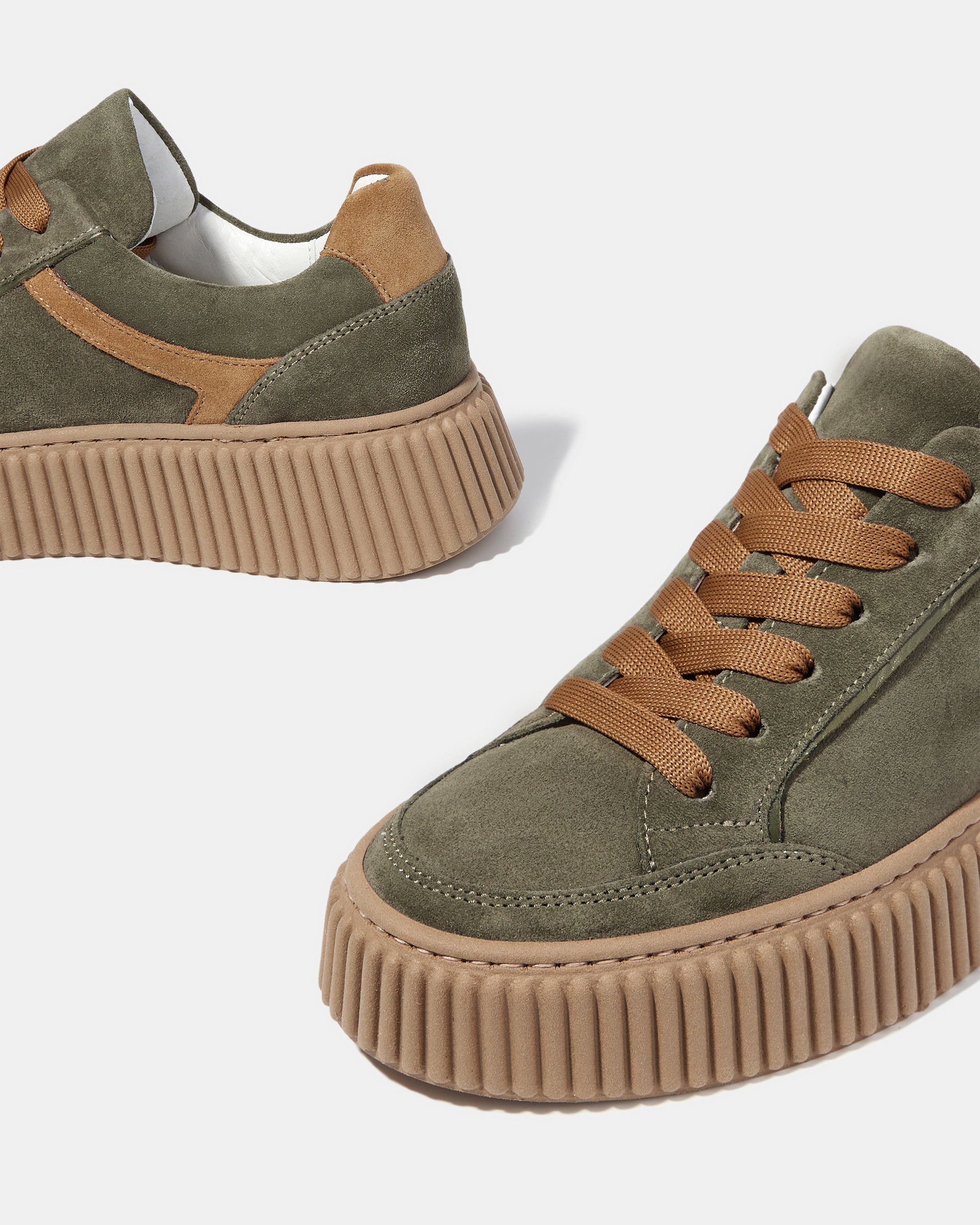 Оливковые замшевые кроссовки - Image 4 of 5