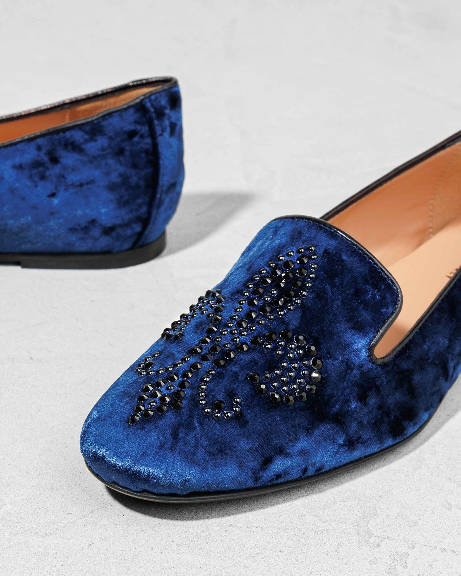 Синие бархатные лоферы - Image 4 of 5
