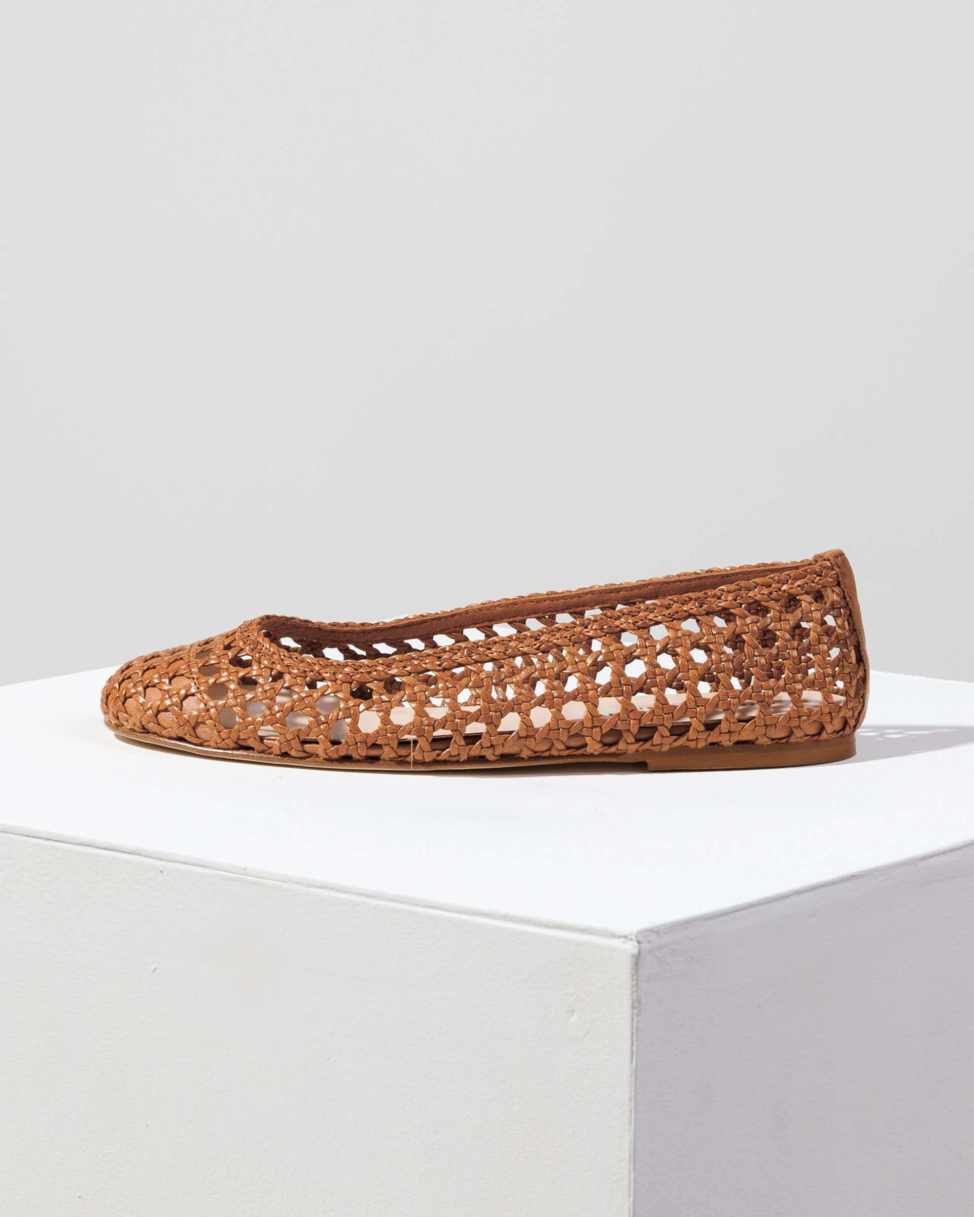 Коричневые кожаные балетки - Main image