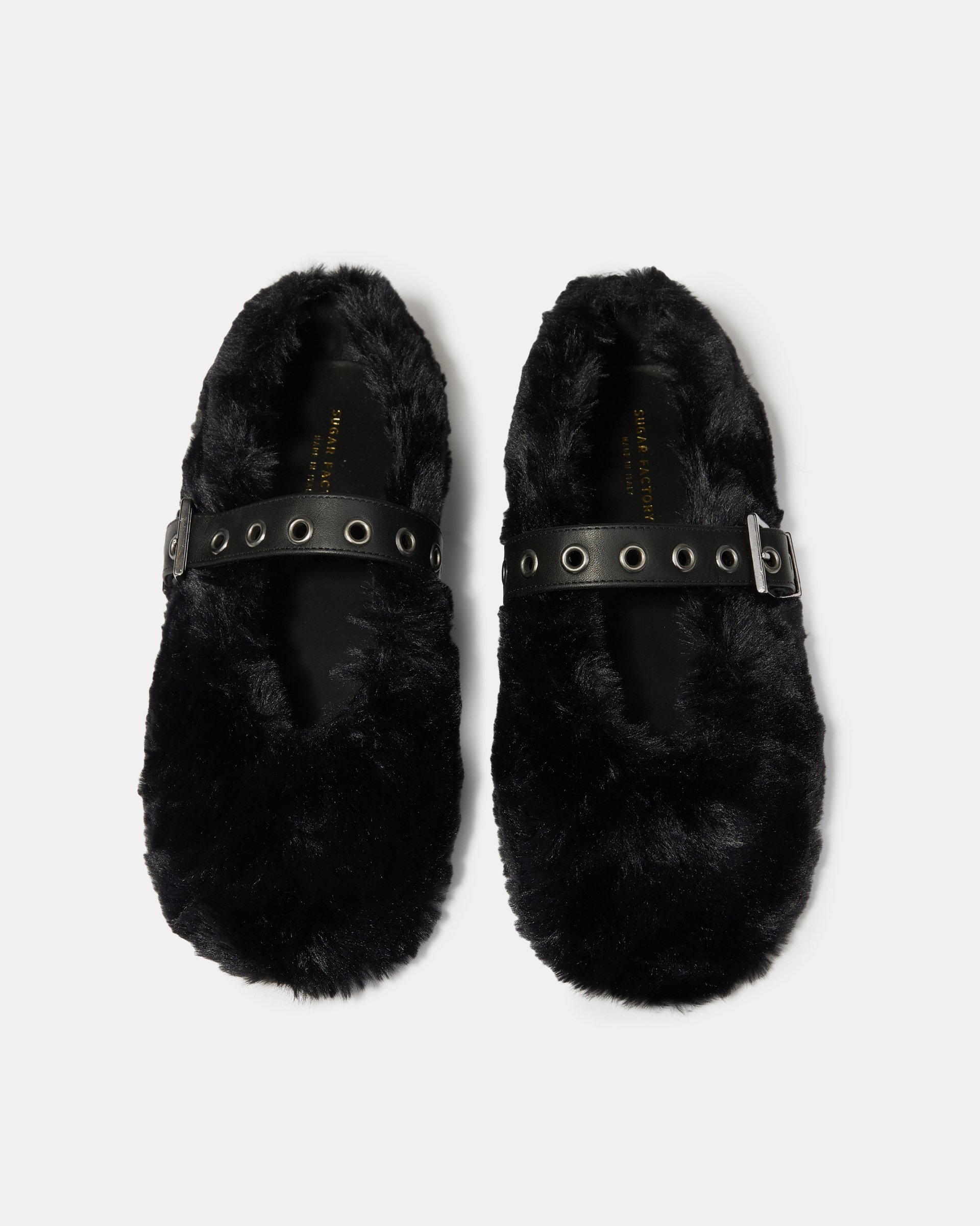 Черные меховые балетки на плоском каблуке - Image 3 of 5