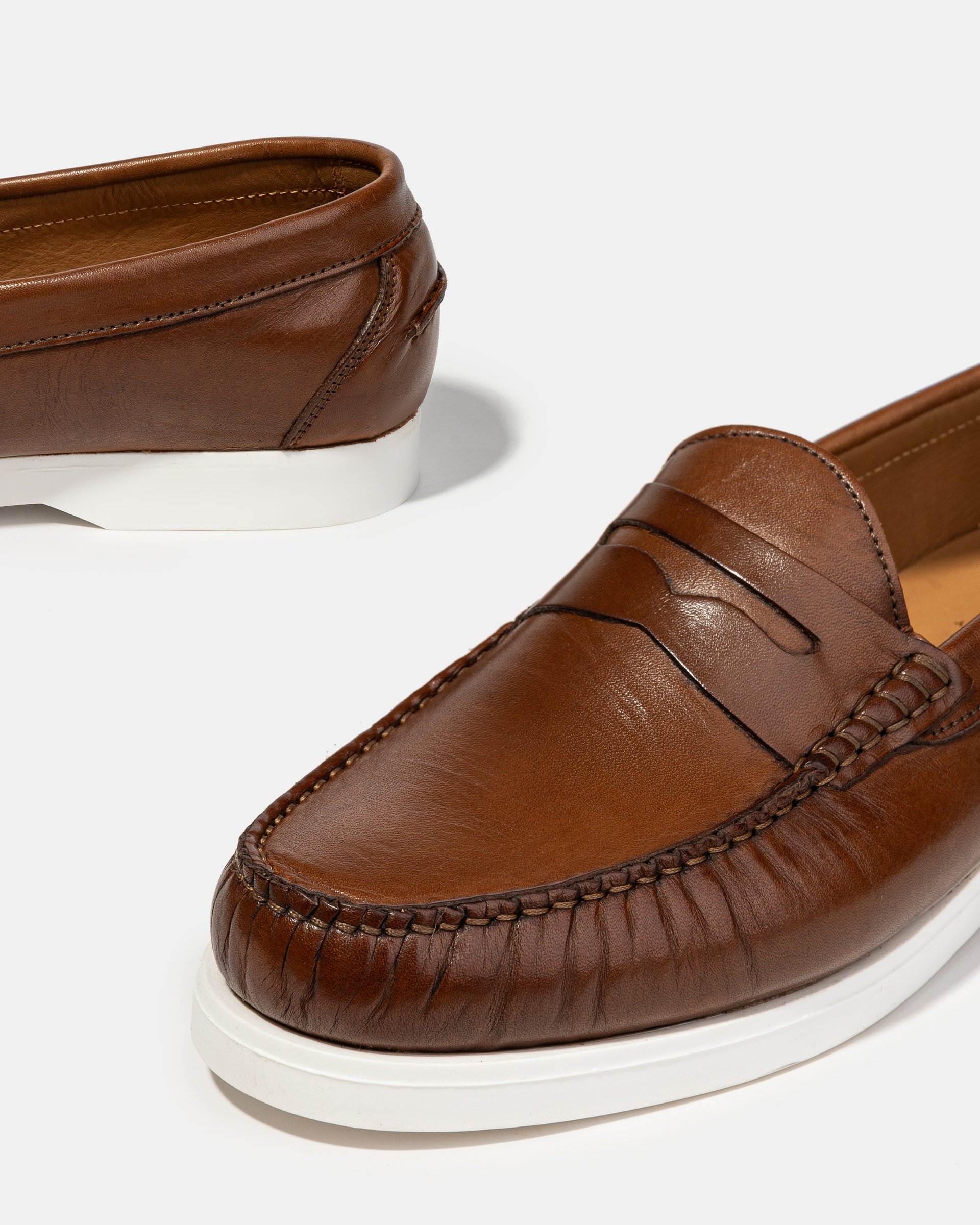 Коричневые кожаные лоферы - Image 4 of 5