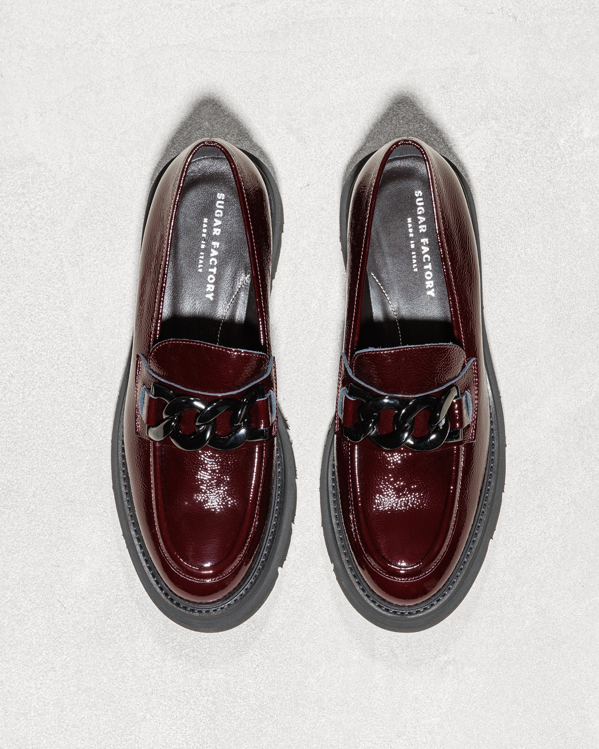 Бордовые лоферы из лакированной кожи - Image 3 of 6