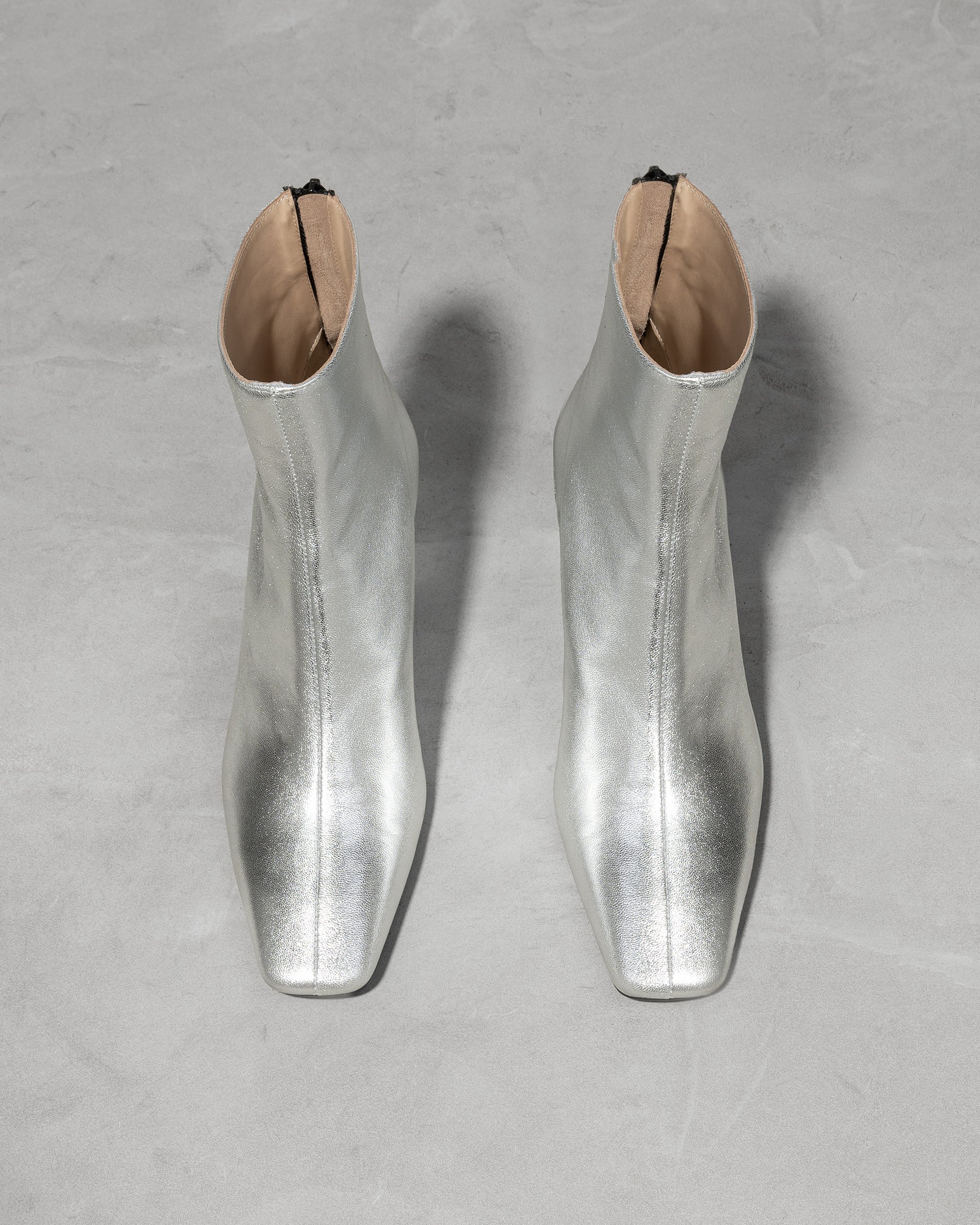 Серебристые кожаные ботинки - Image 4 of 5