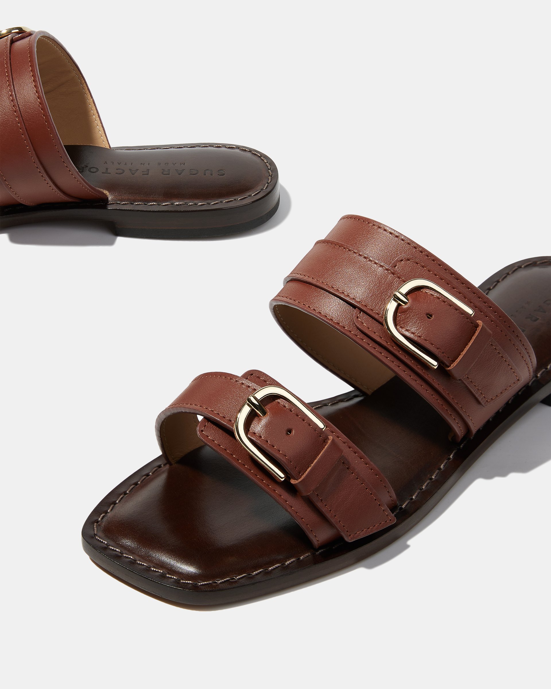 Коричневые шлепанцы из натуральной кожи - Image 4 of 4