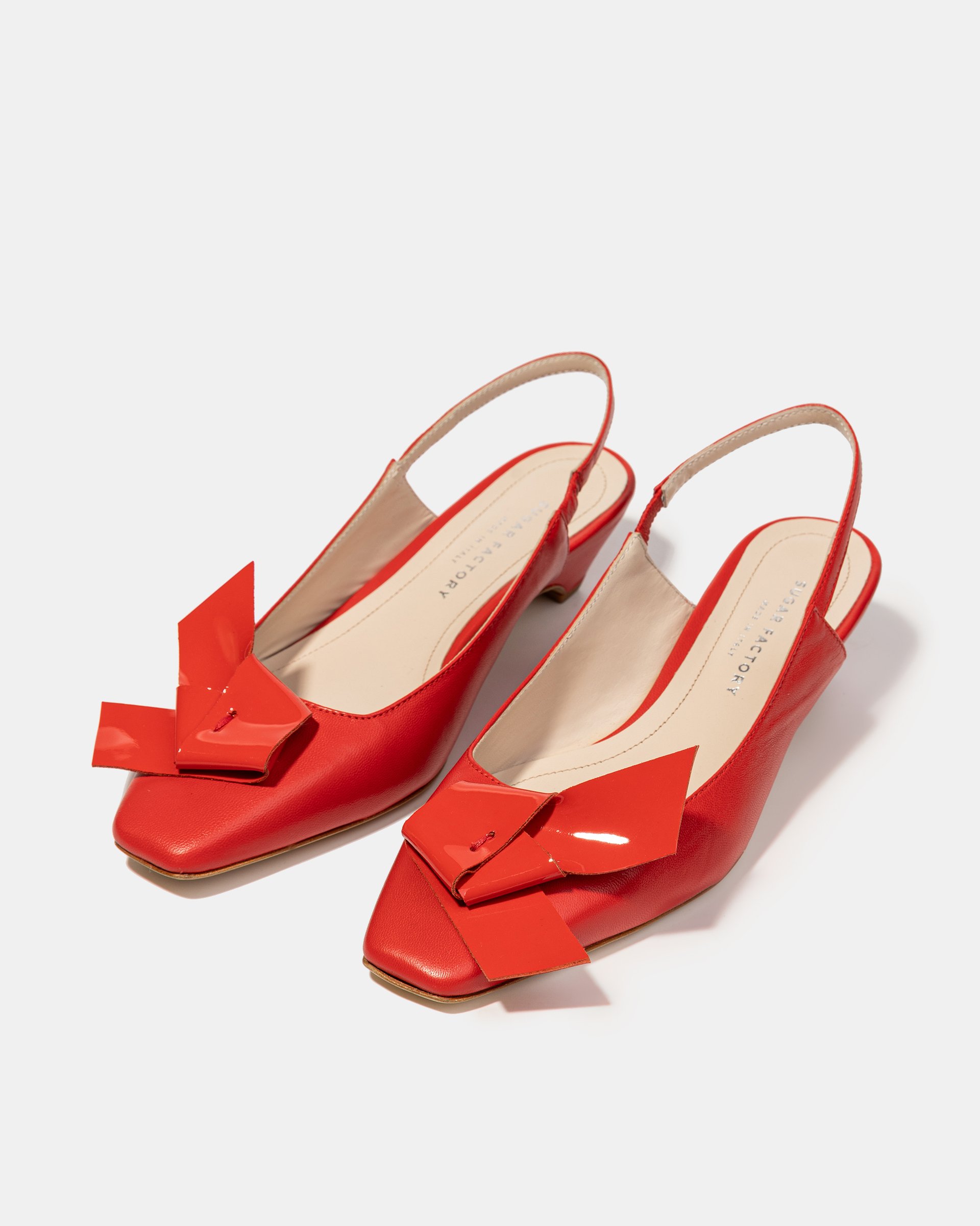 Красные кожаные туфли с бантиком - Image 2 of 5