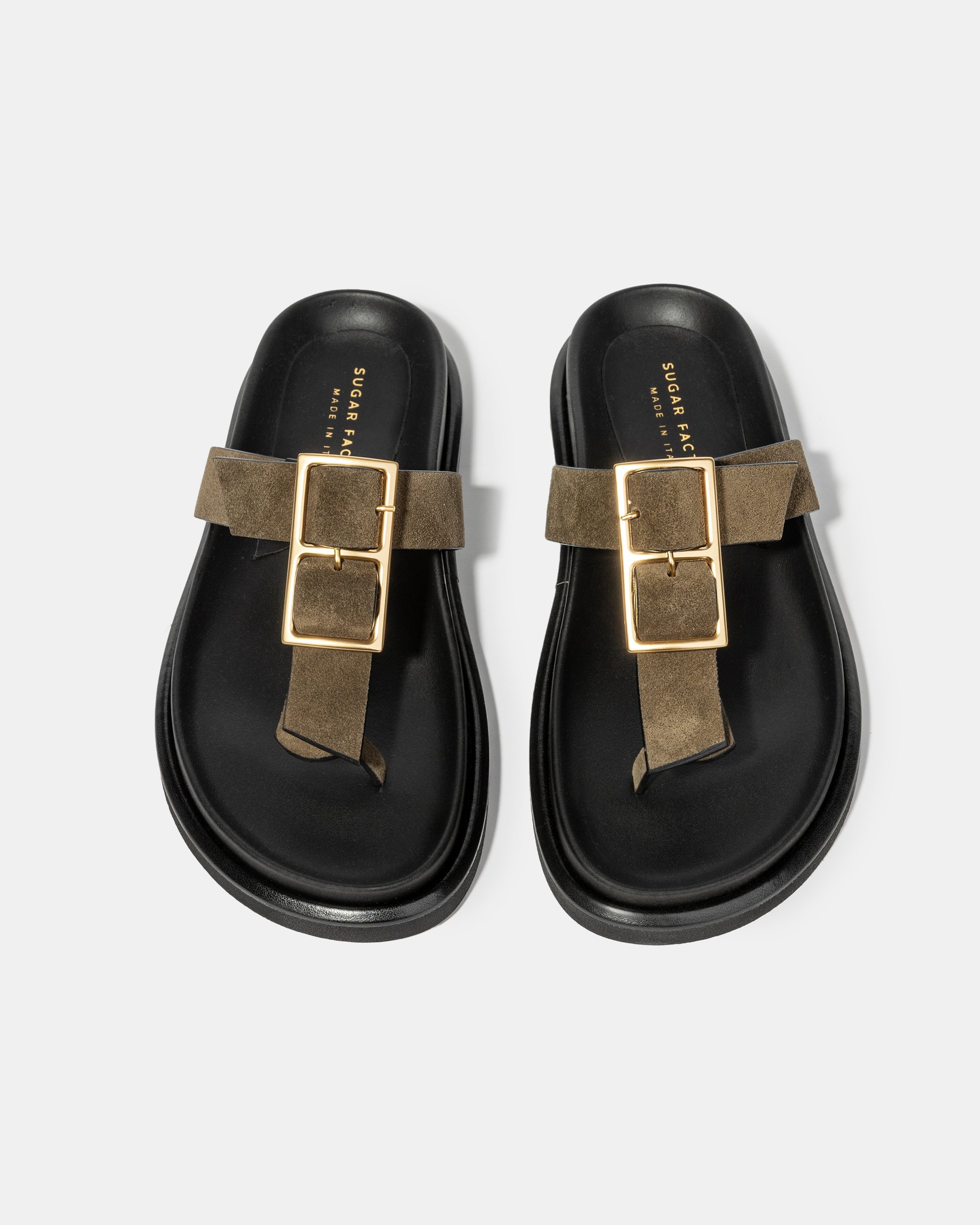 Черные кожаные шлепанцы с зеленым ремешком - Image 3 of 4