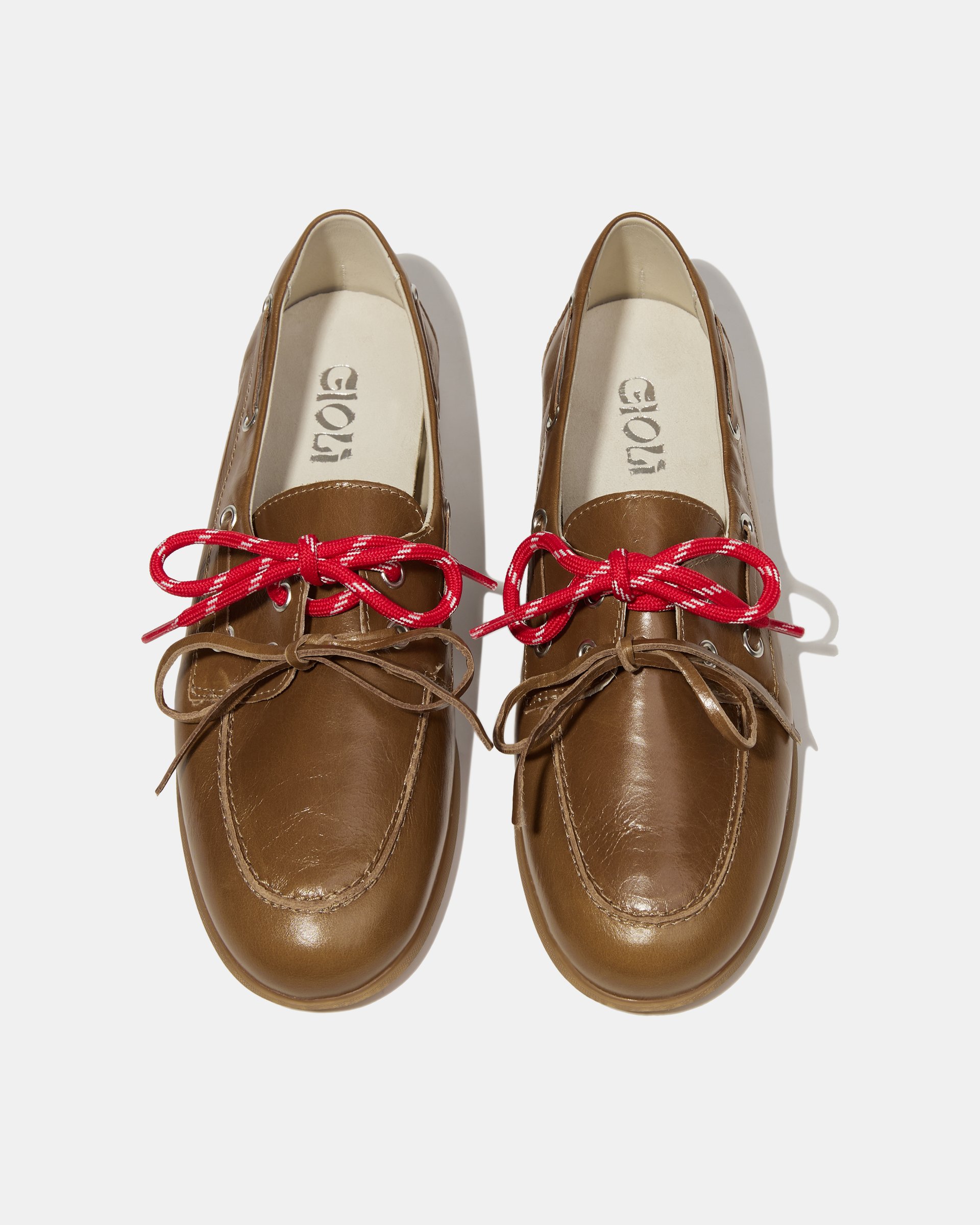 Коричневые кожаные мокасины со шнурками