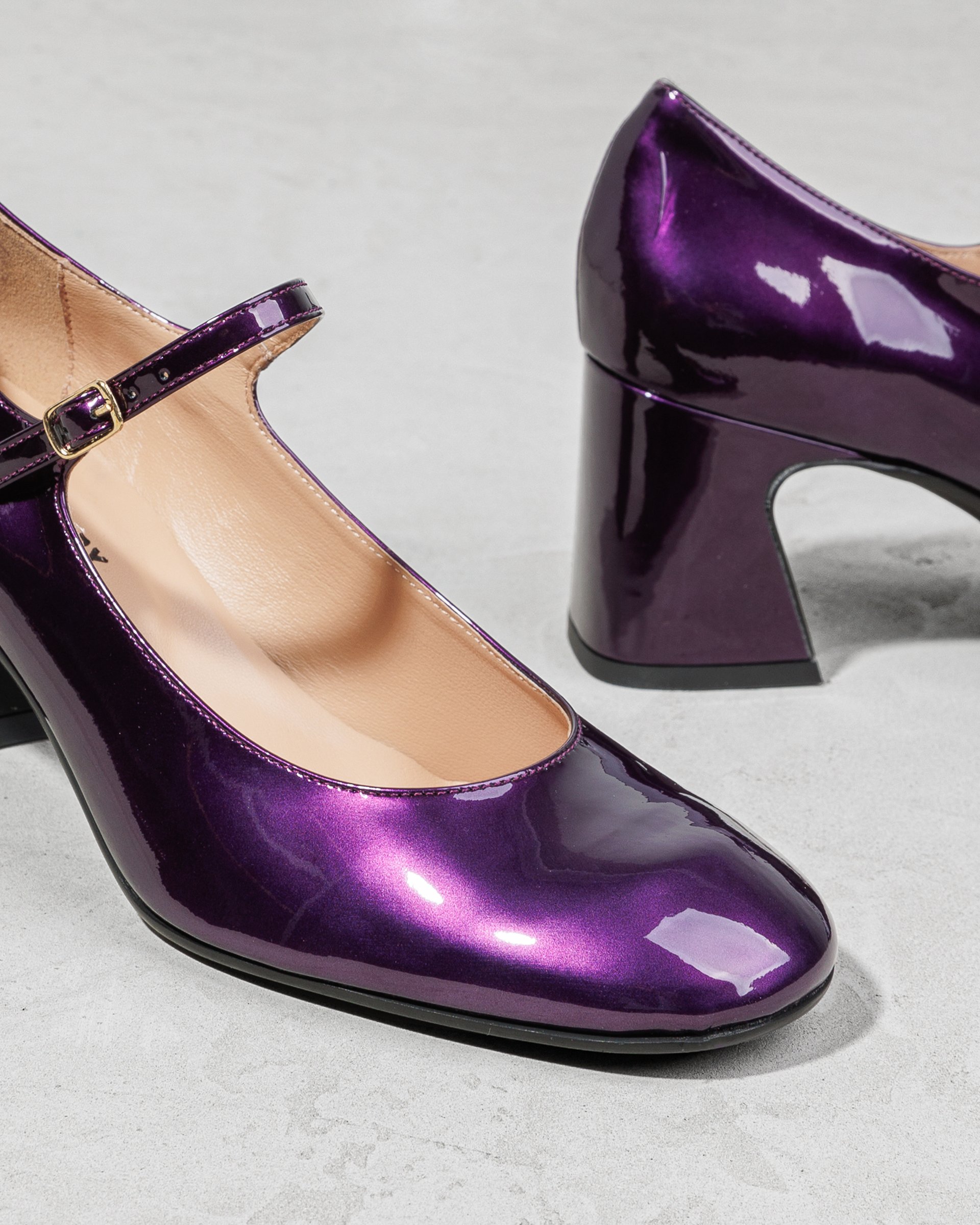 Фиолетовые лакированные туфли на каблуке - Image 4 of 7