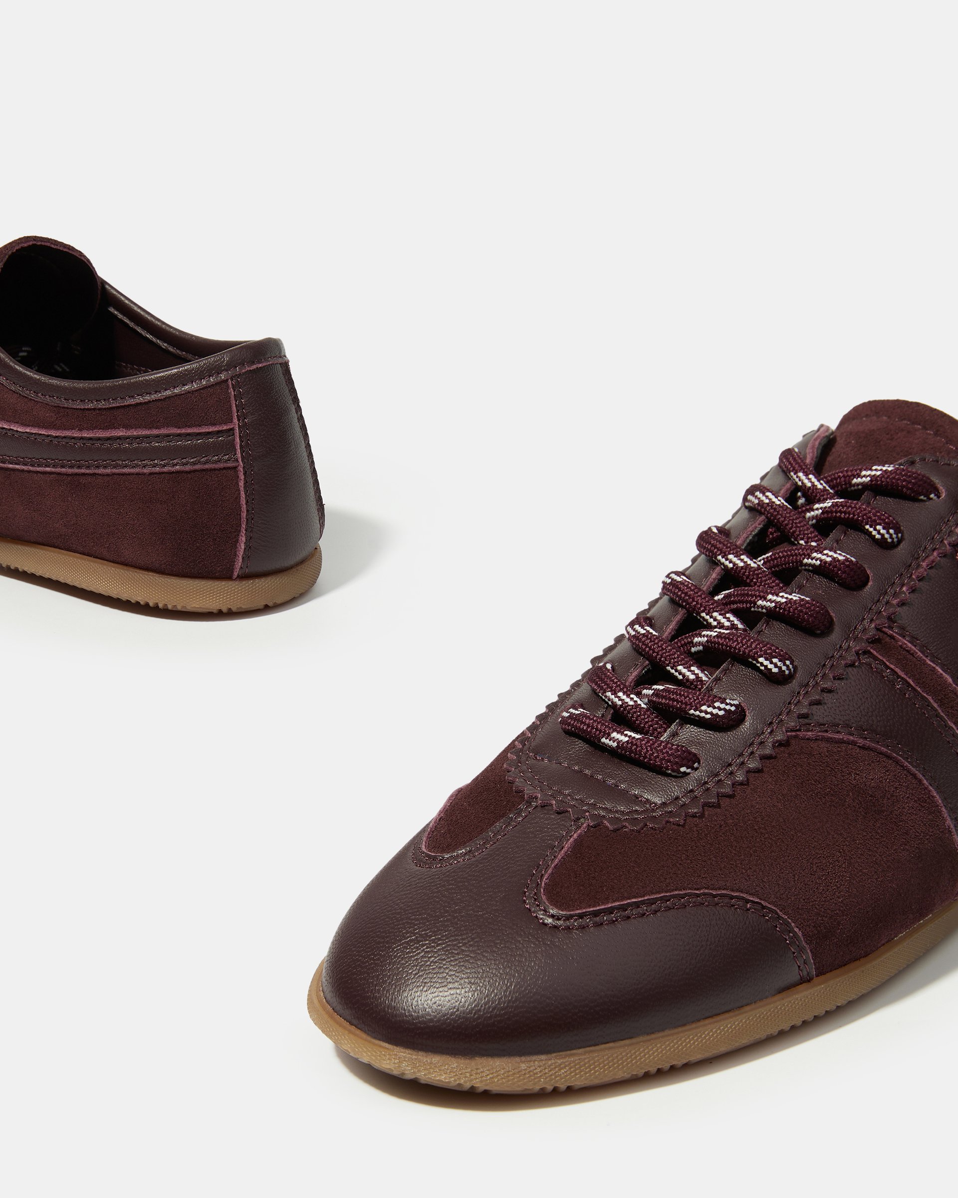 Бордовые кожаные кеды - Image 4 of 6