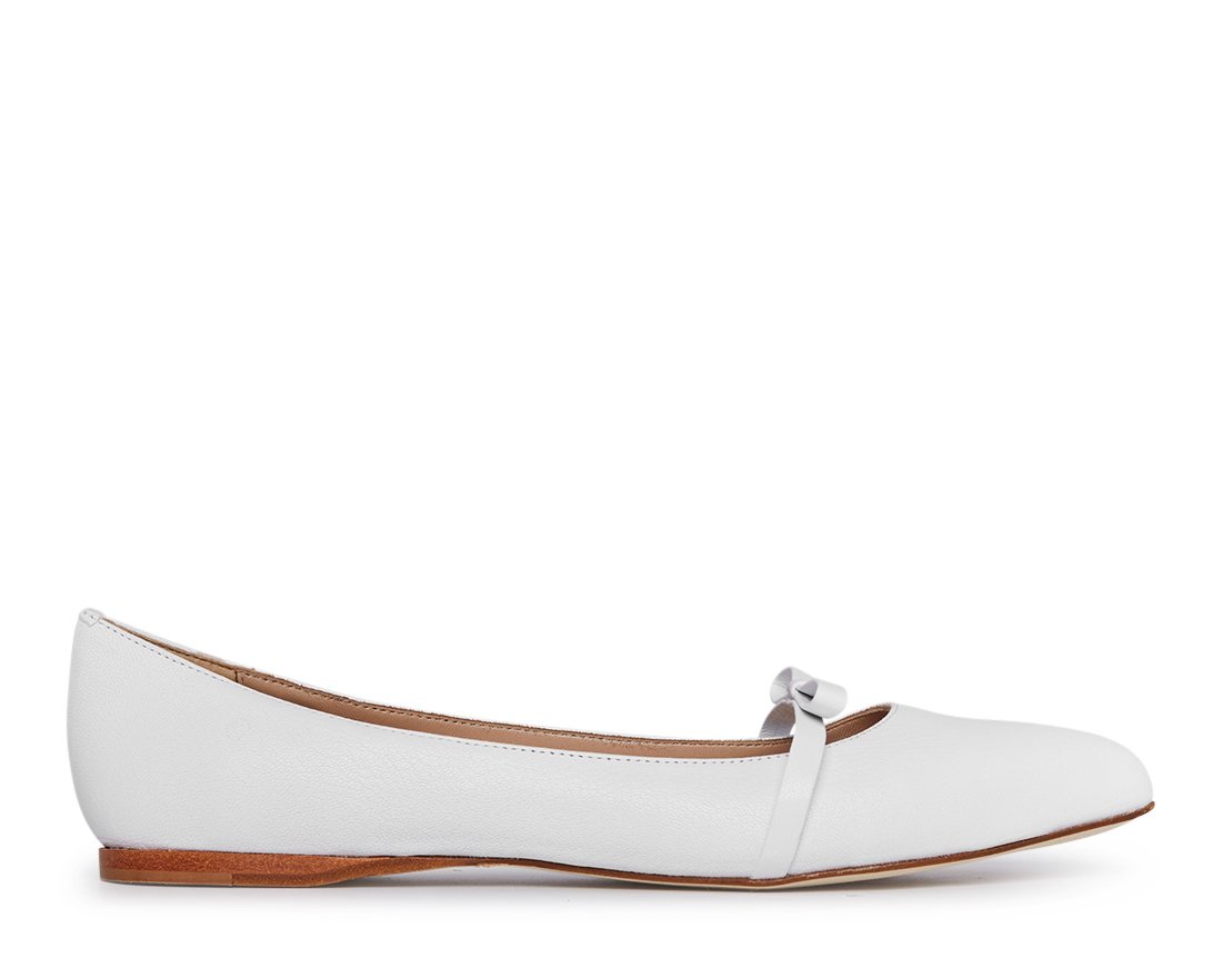 Белые кожаные балетки - Main image