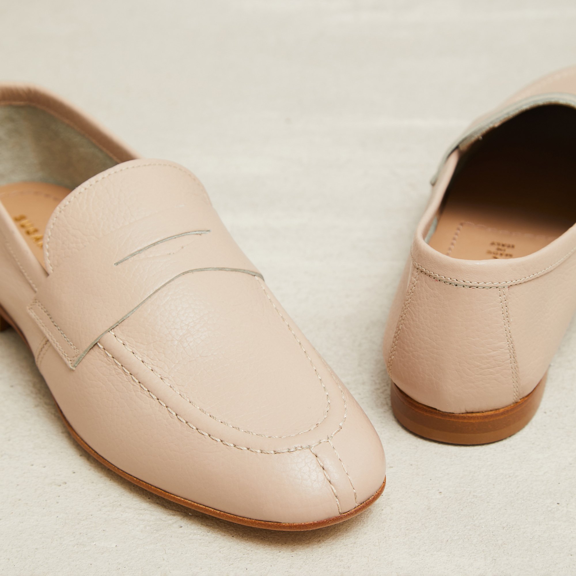 Бежевые кожаные лоферы - Image 3 of 5