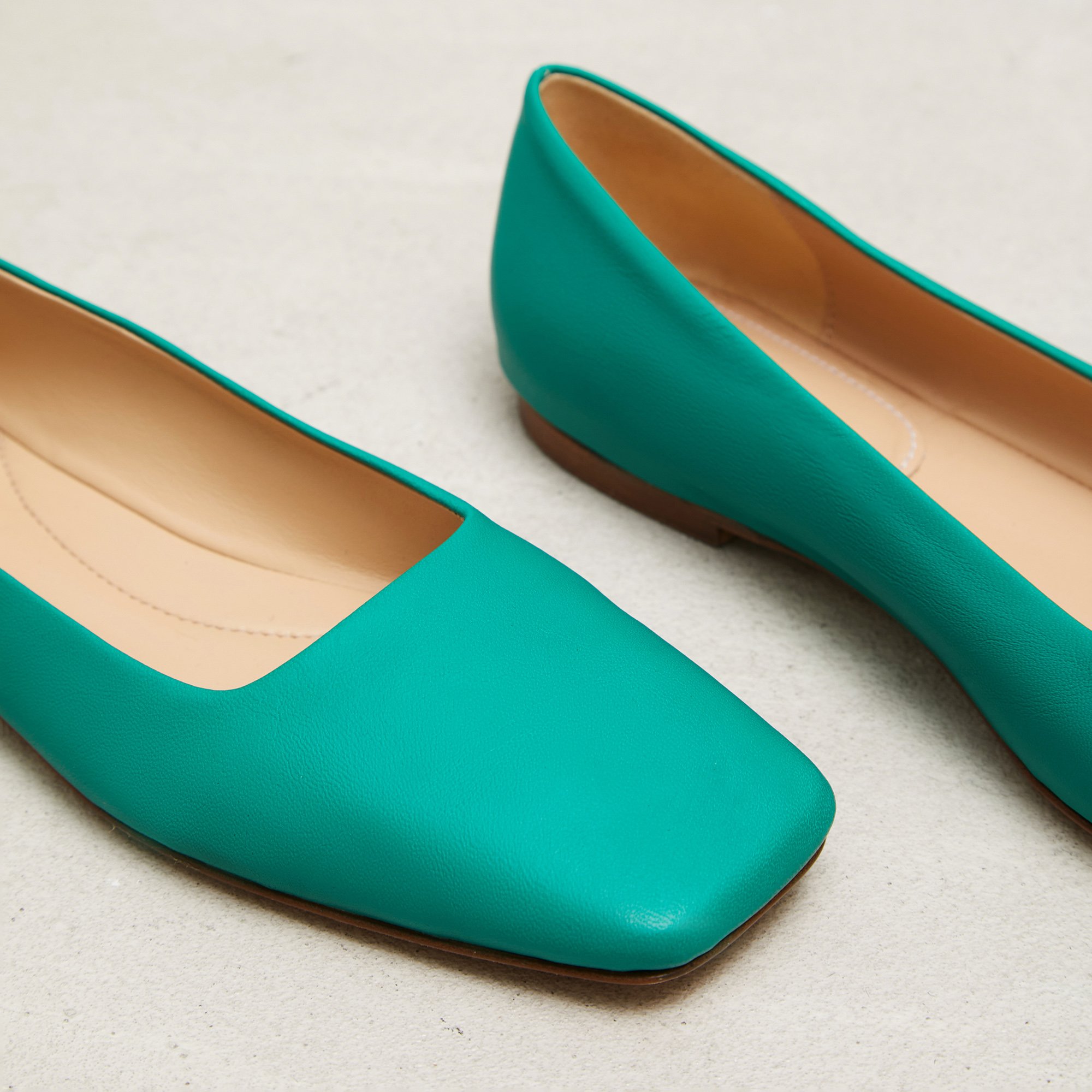 Бирюзовые кожаные балетки - Image 3 of 5