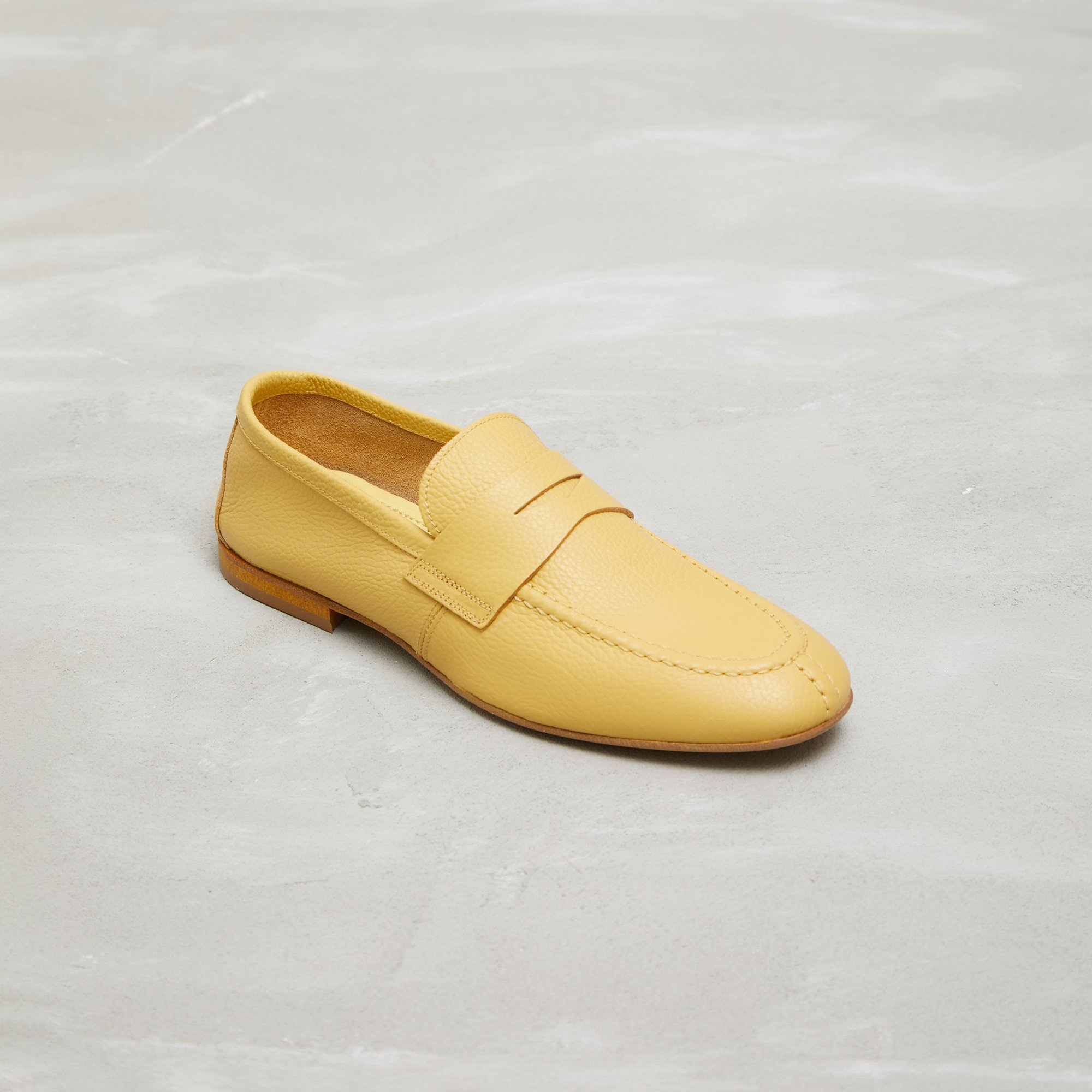 Желтые кожаные лоферы - Main image