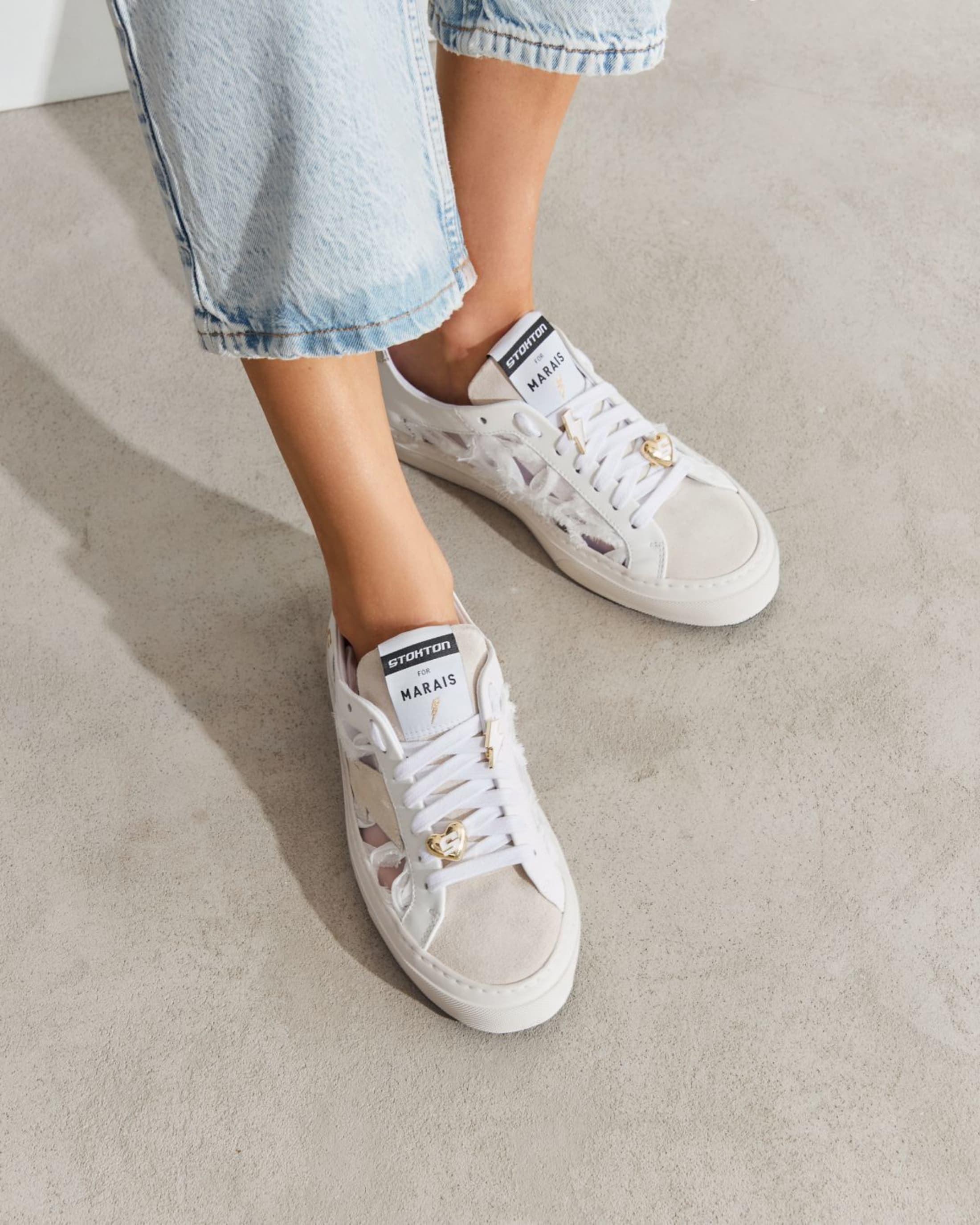 Белые кожаные кеды