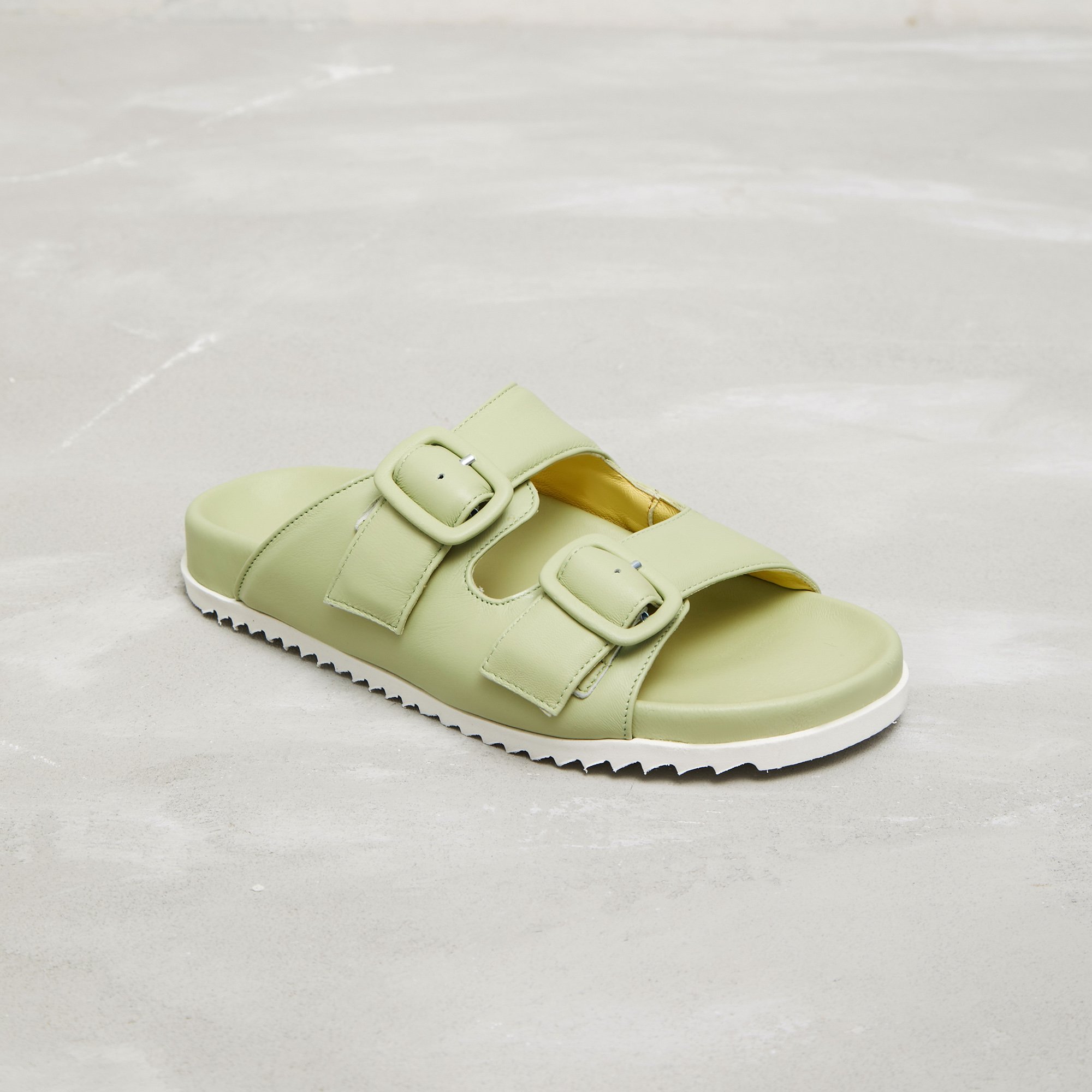 Салатовые кожаные биркенштоки - Main image