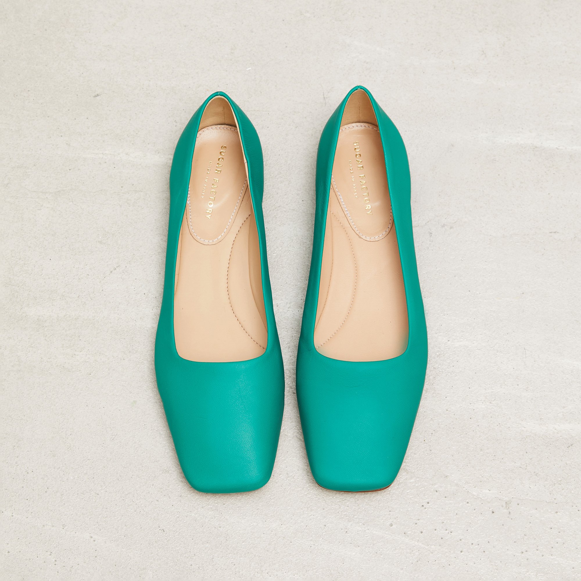Бирюзовые кожаные балетки - Image 2 of 5