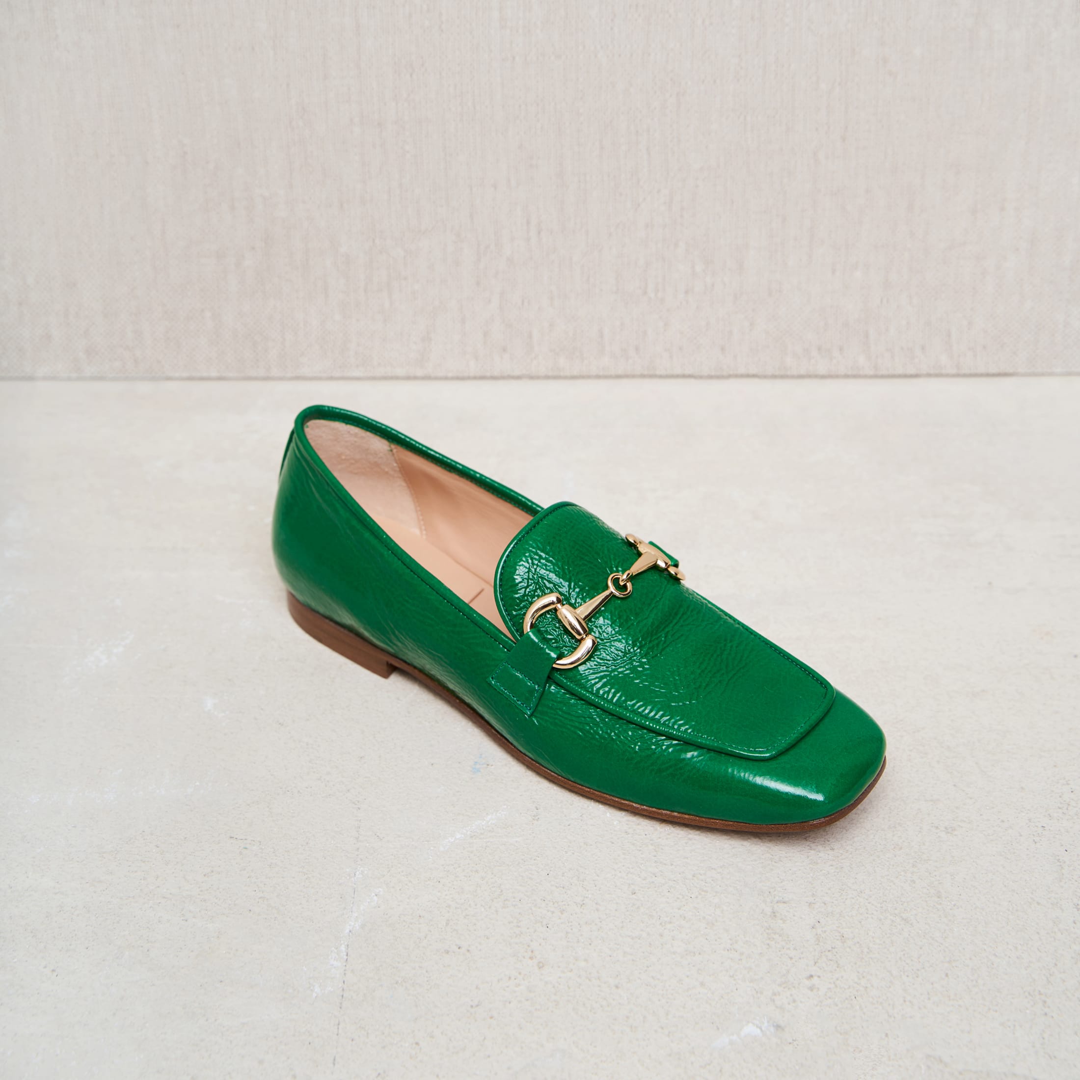 Зеленые кожаные лоферы - Main image