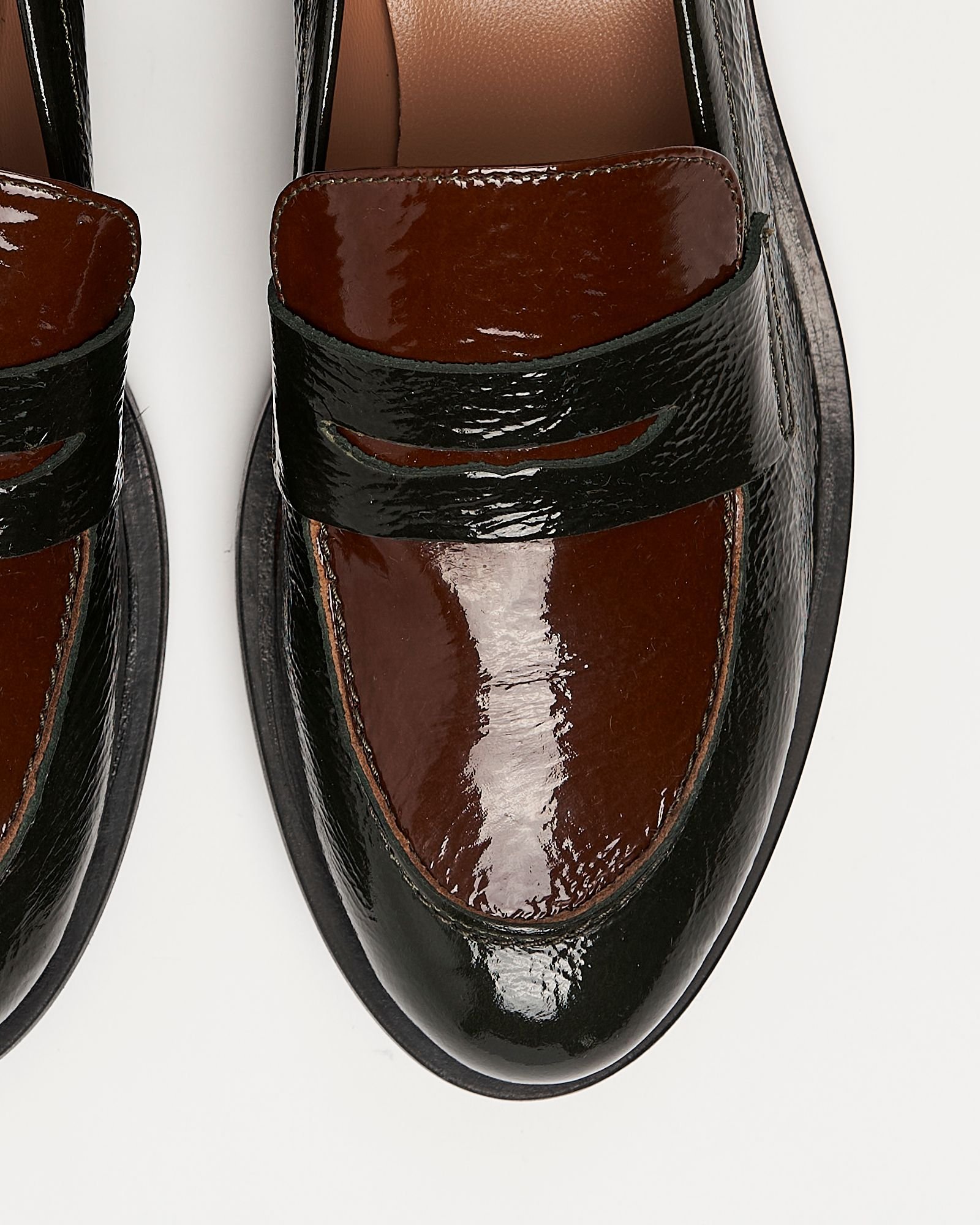 Темно-зеленые кожаные лоферы - Image 5 of 7