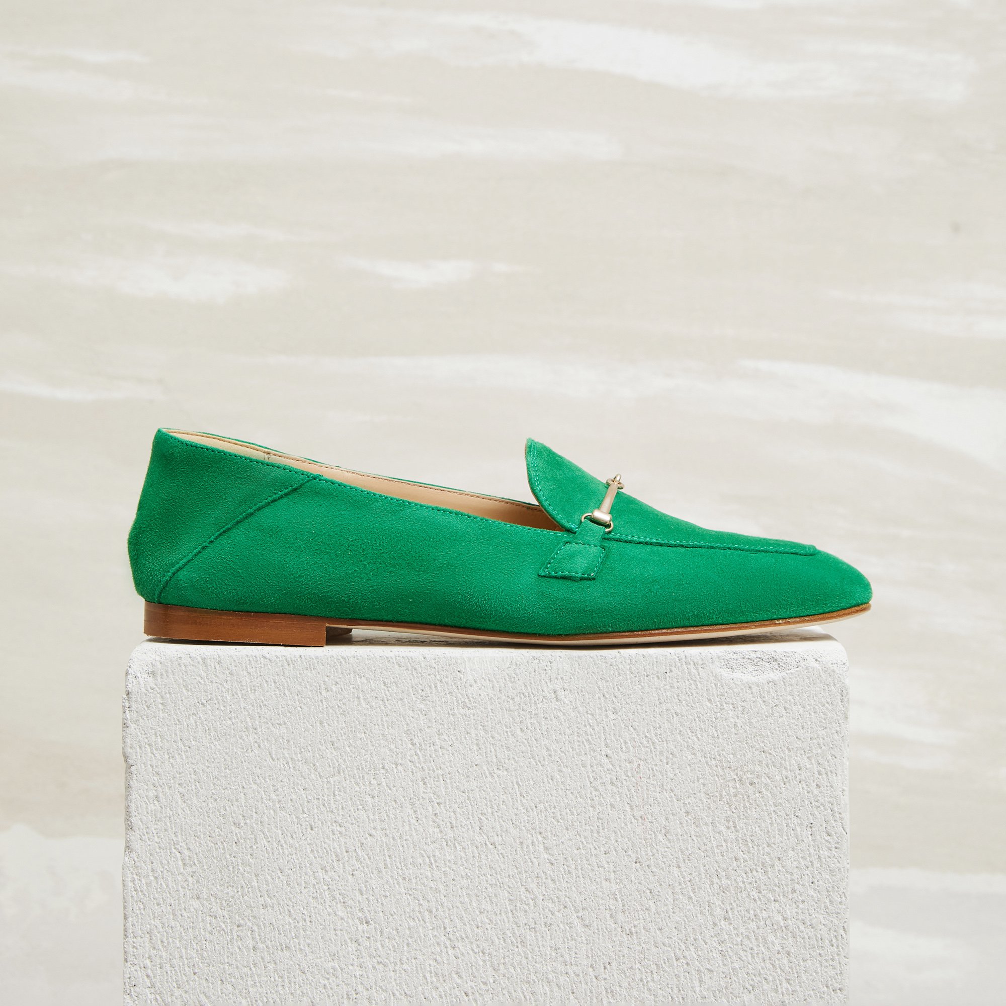 Зеленые замшевые лоферы - Main image