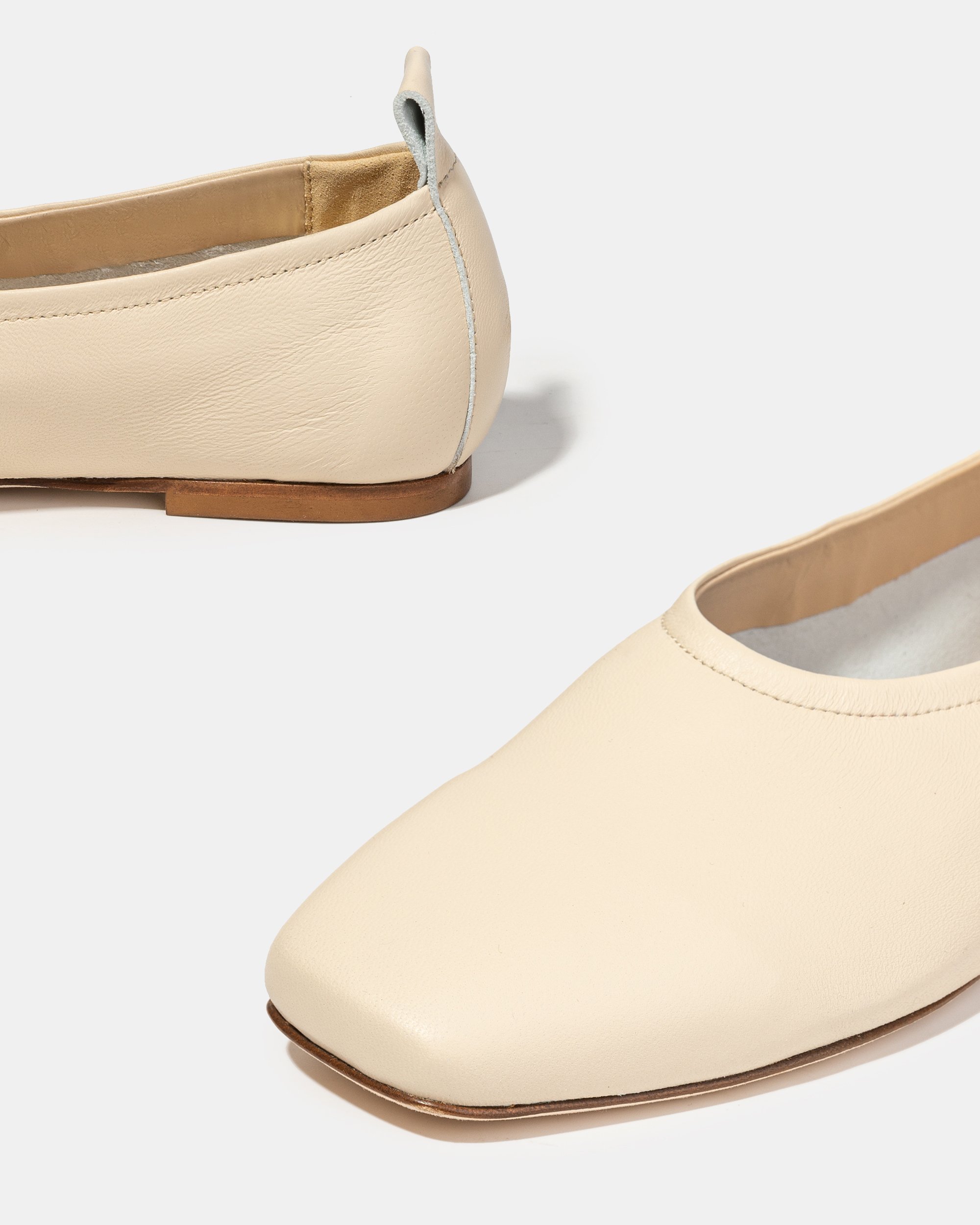 Кремово-бежевые балетки из натуральной кожи - Image 4 of 5