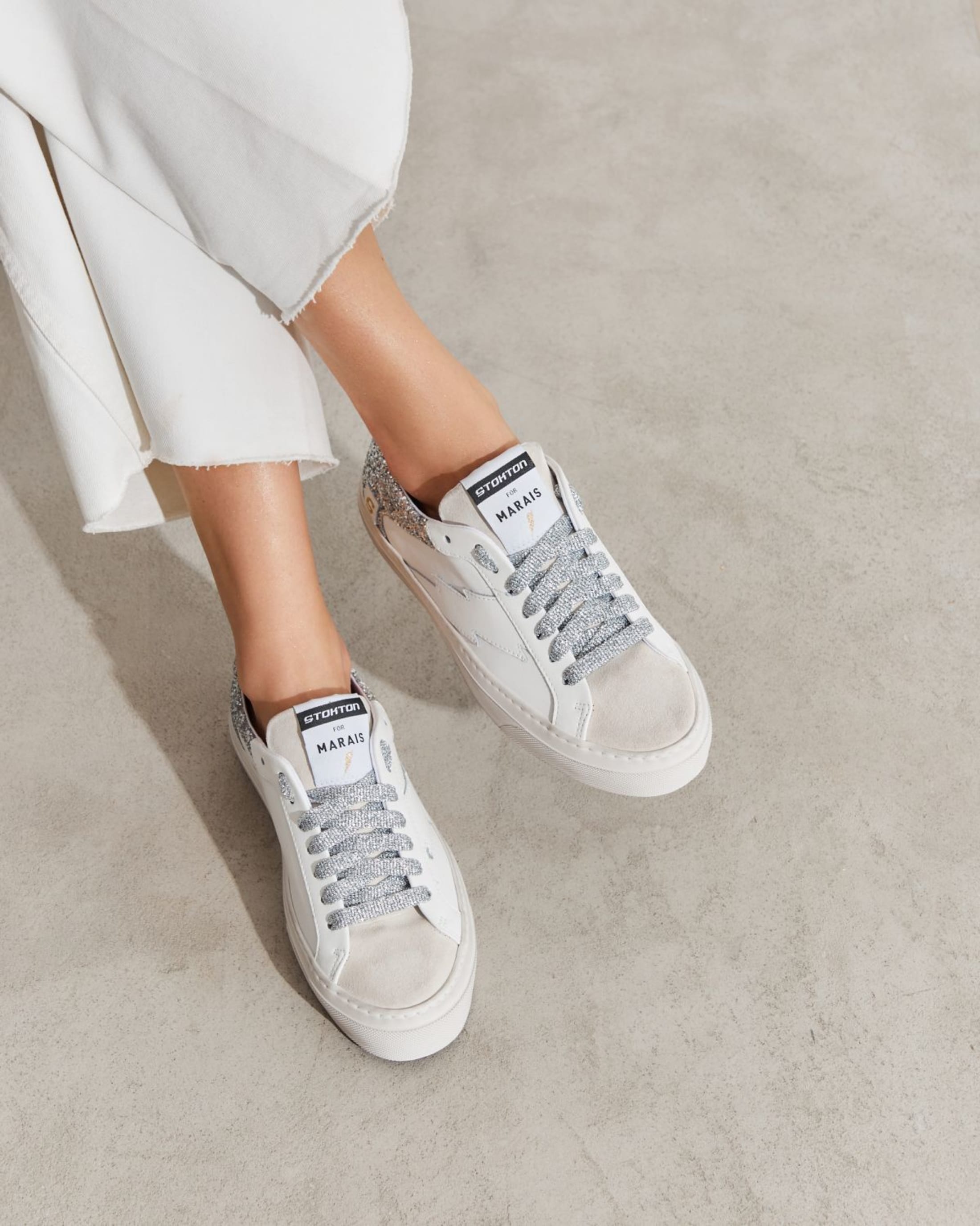 Белые кожаные кеды