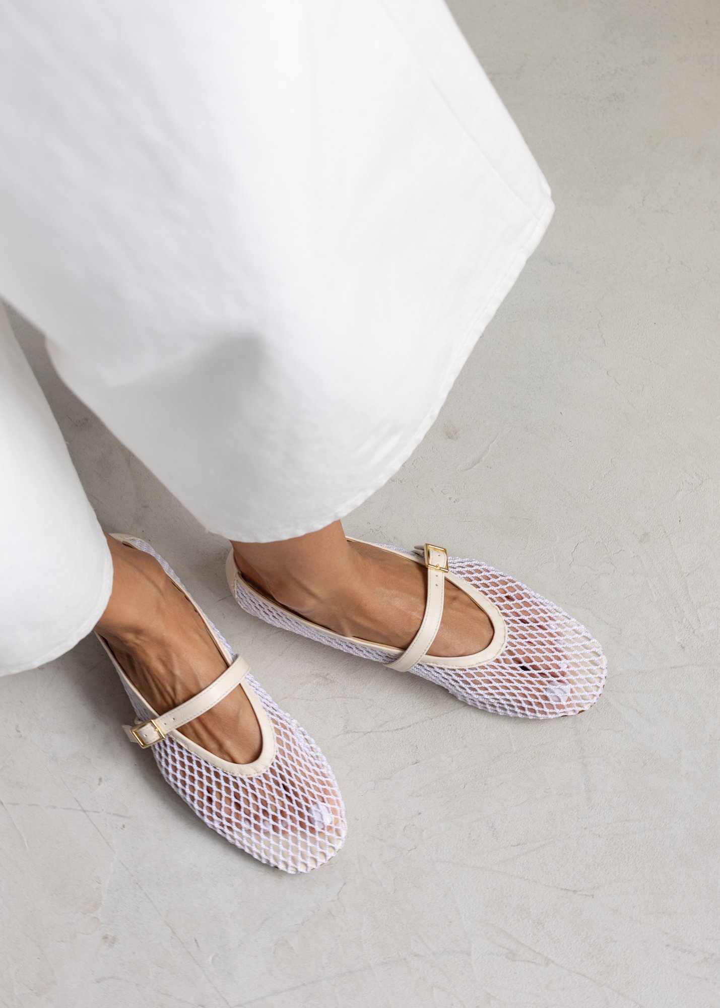 Белые балетки из текстильной сетки - Image 5 of 5
