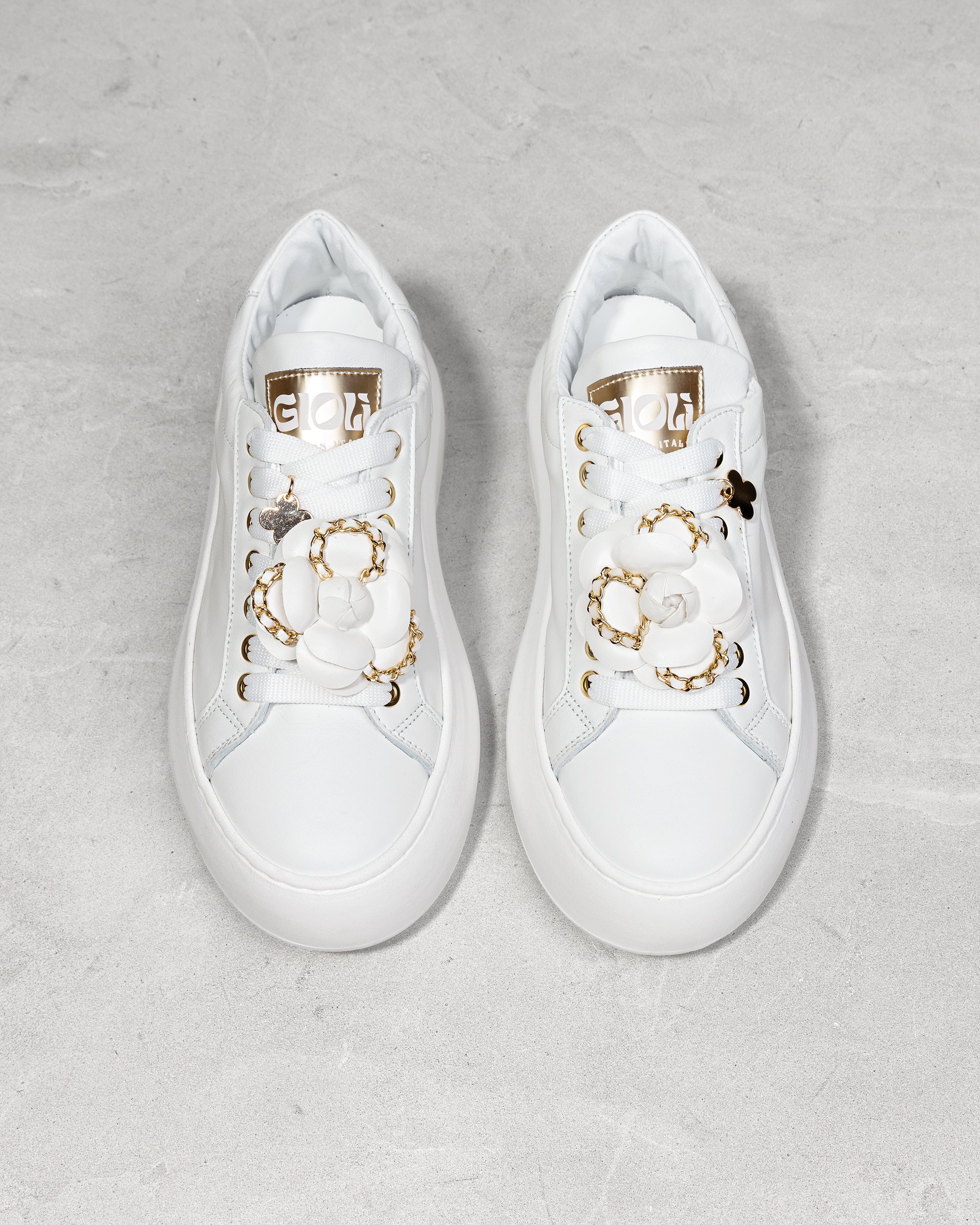 Белые кожаные кроссовки на платформе - Image 3 of 6