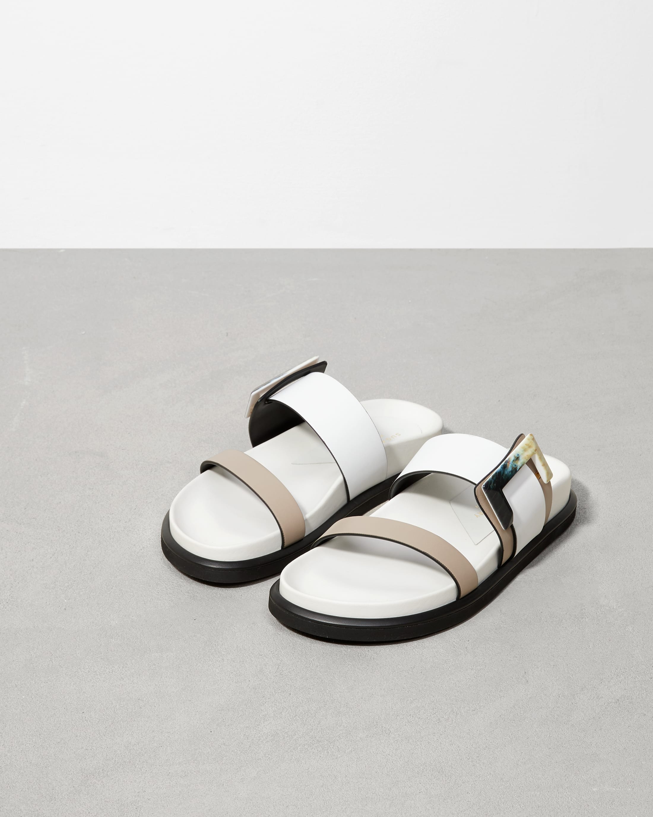 Белые кожаные шлепанцы - Image 3 of 7