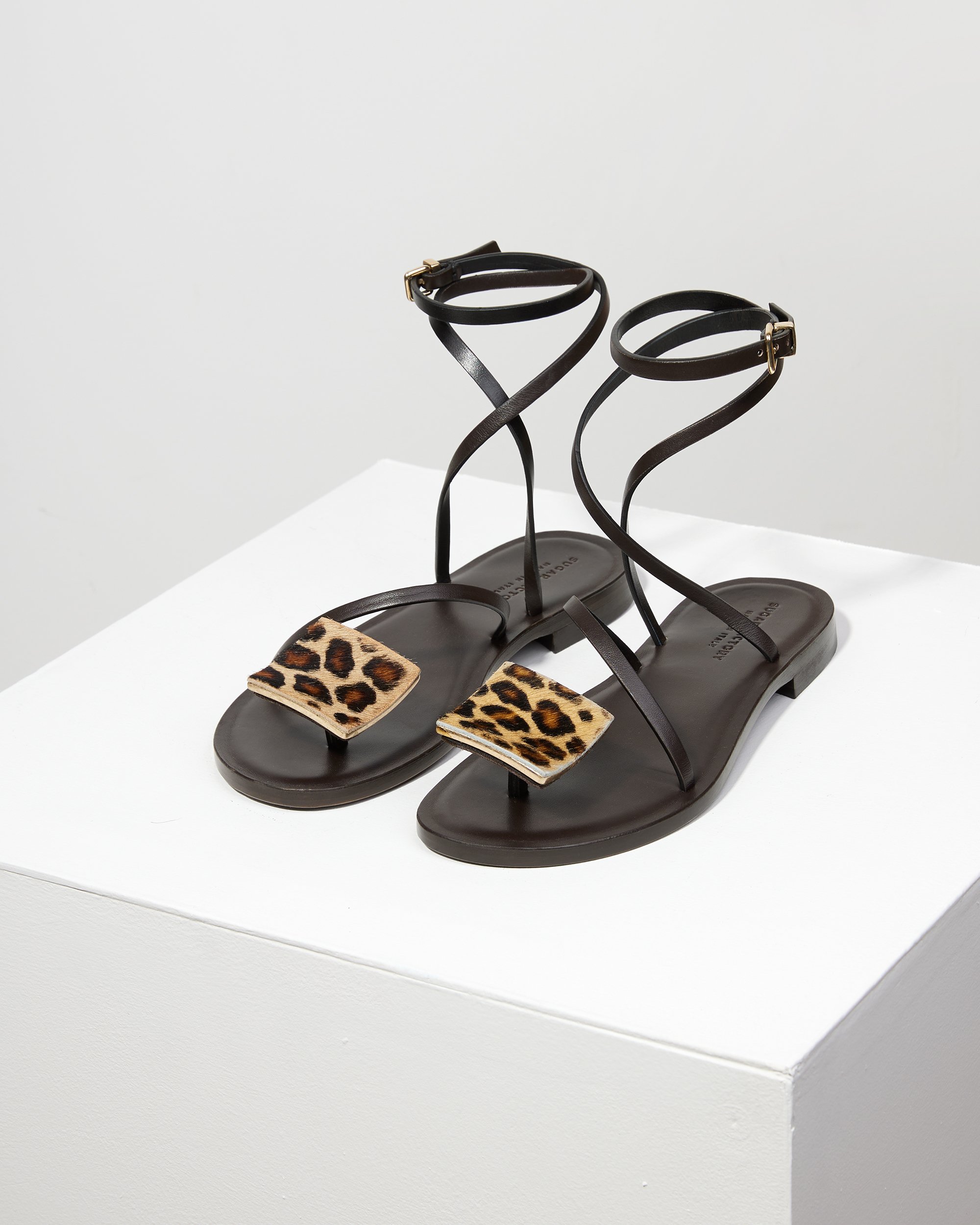 Леопардовые кожаные босоножки - Image 3 of 6