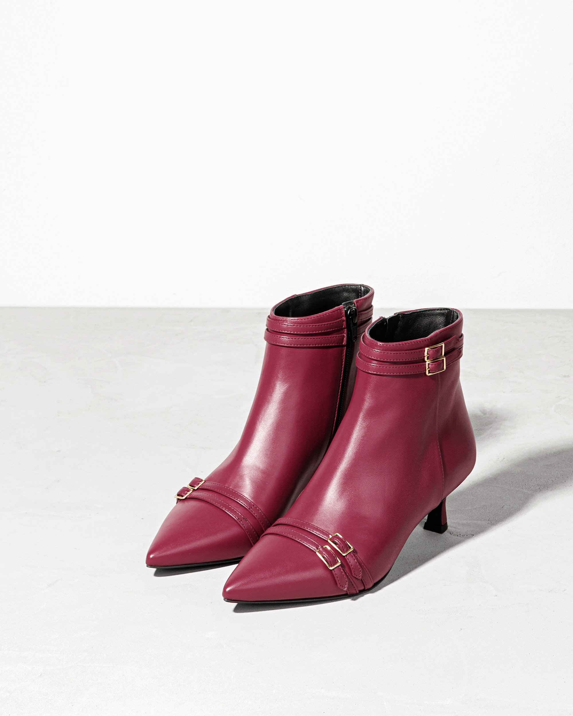 Бордовые кожаные ботильоны - Image 2 of 5