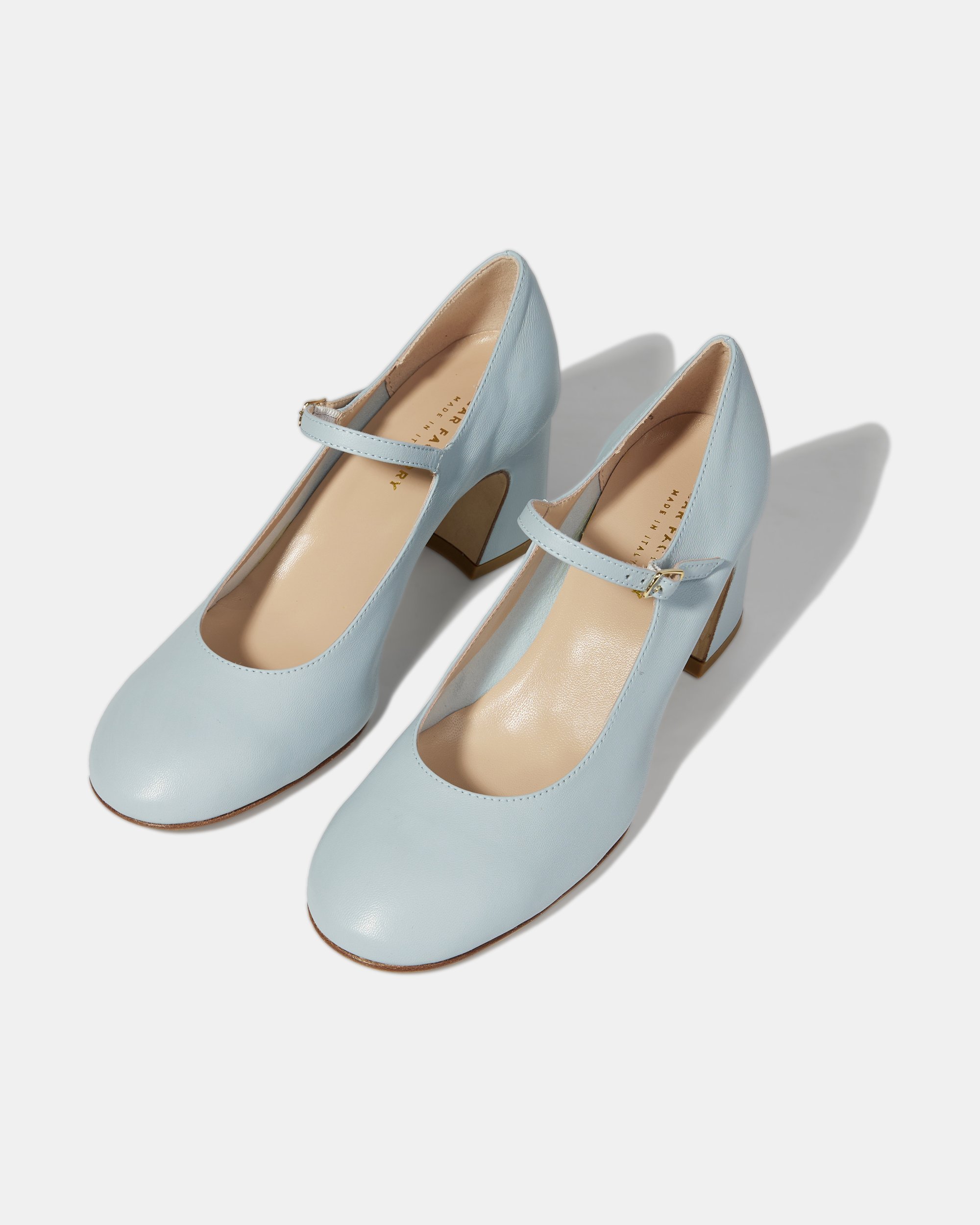 Голубые туфли-мэри джейн из натуральной кожи  - Image 3 of 4
