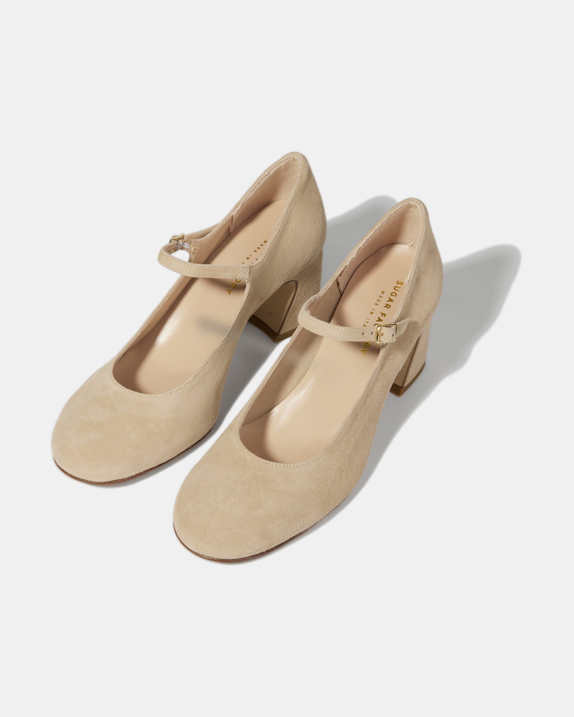 Бежевые замшевые туфли на устойчивом каблуке - Image 2 of 4