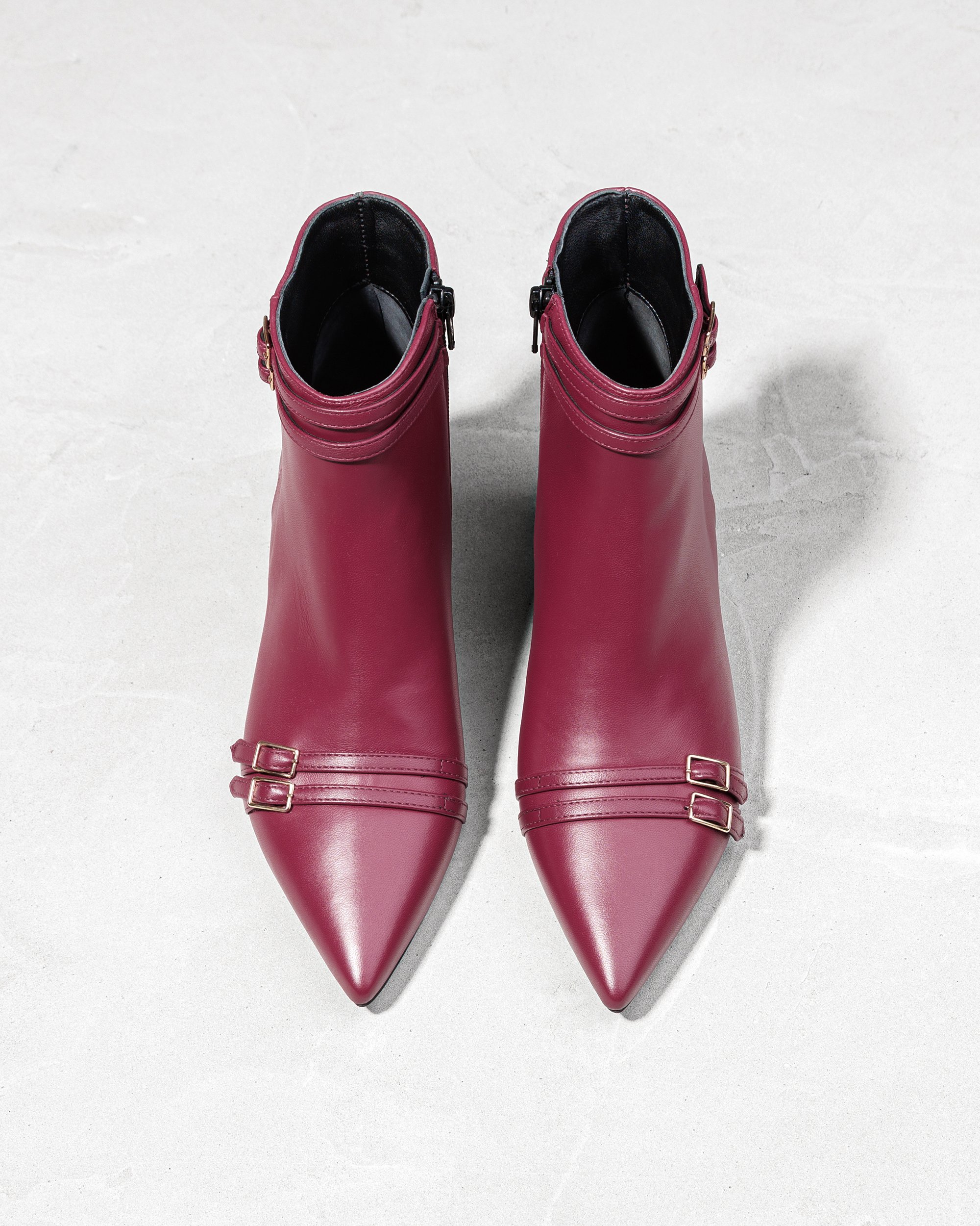 Бордовые кожаные ботильоны - Image 3 of 5