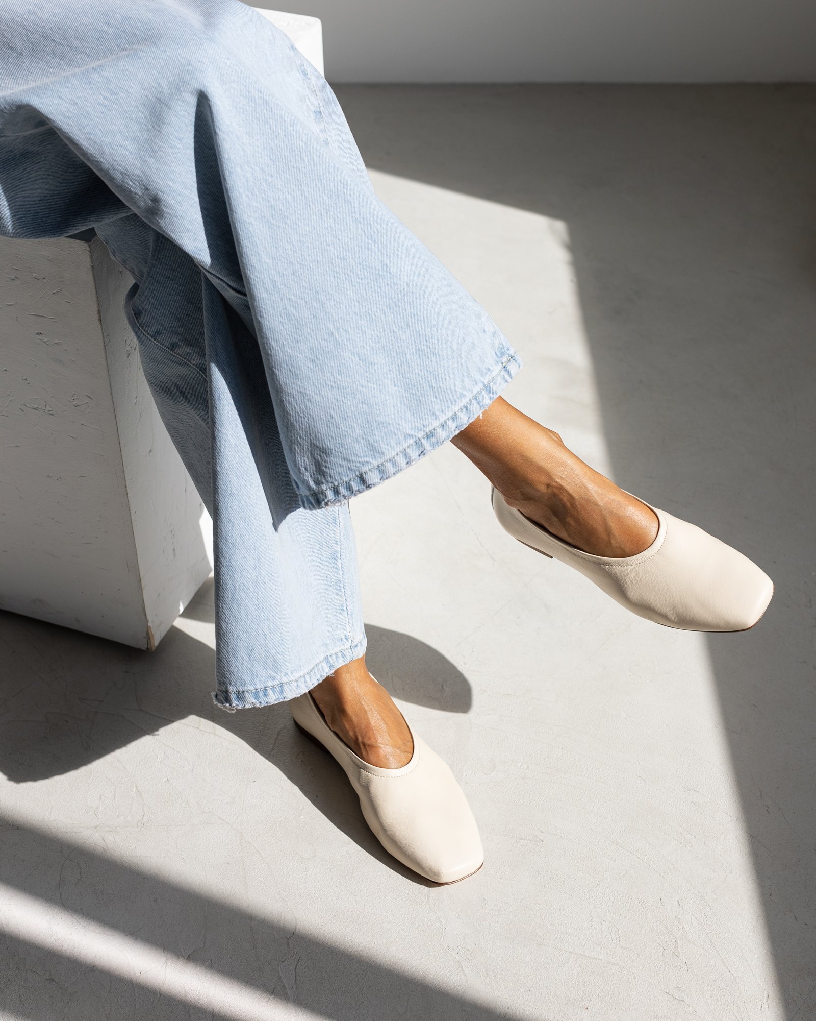 Кремово-бежевые балетки из натуральной кожи - Image 5 of 5