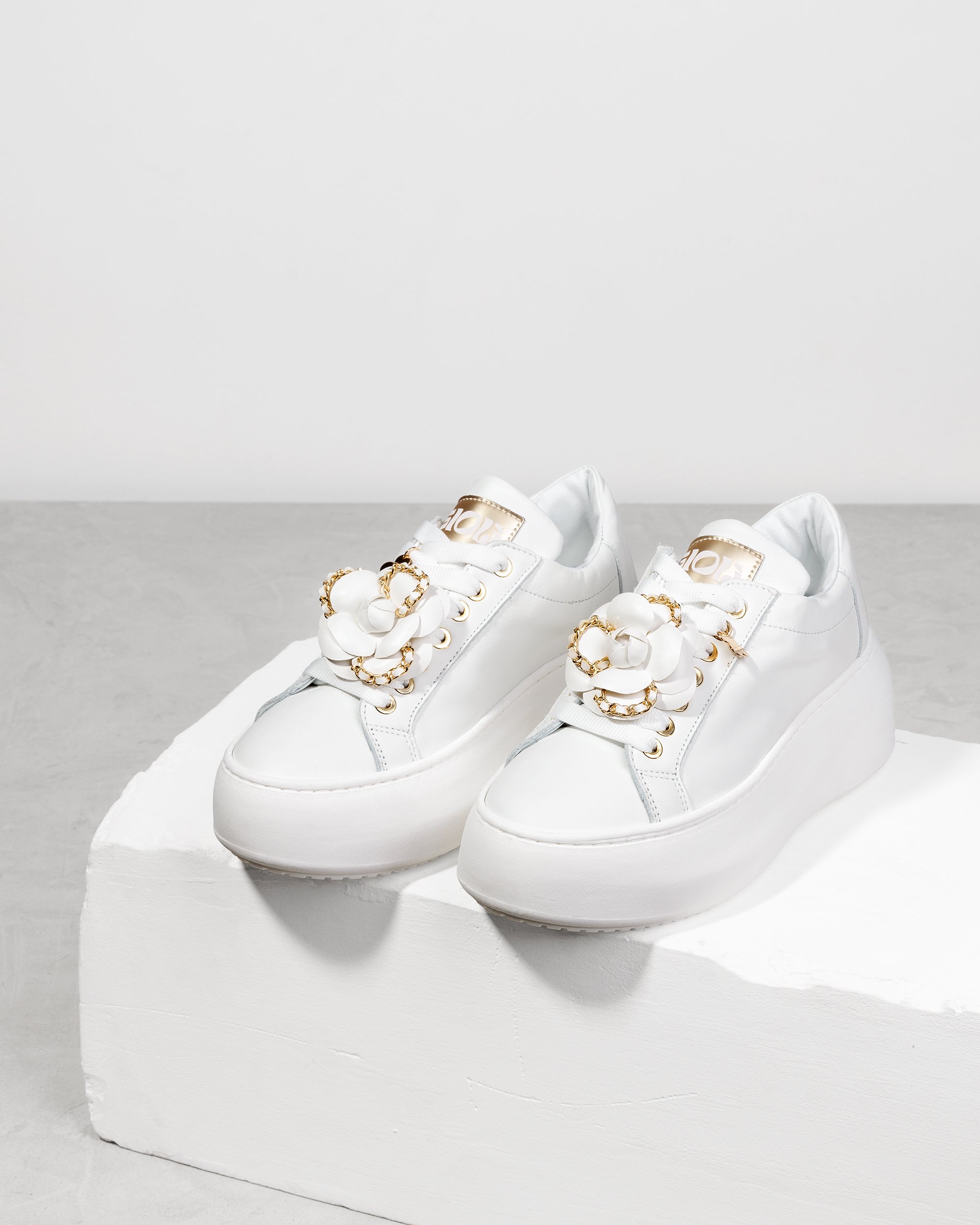 Белые кожаные кроссовки на платформе - Image 2 of 6