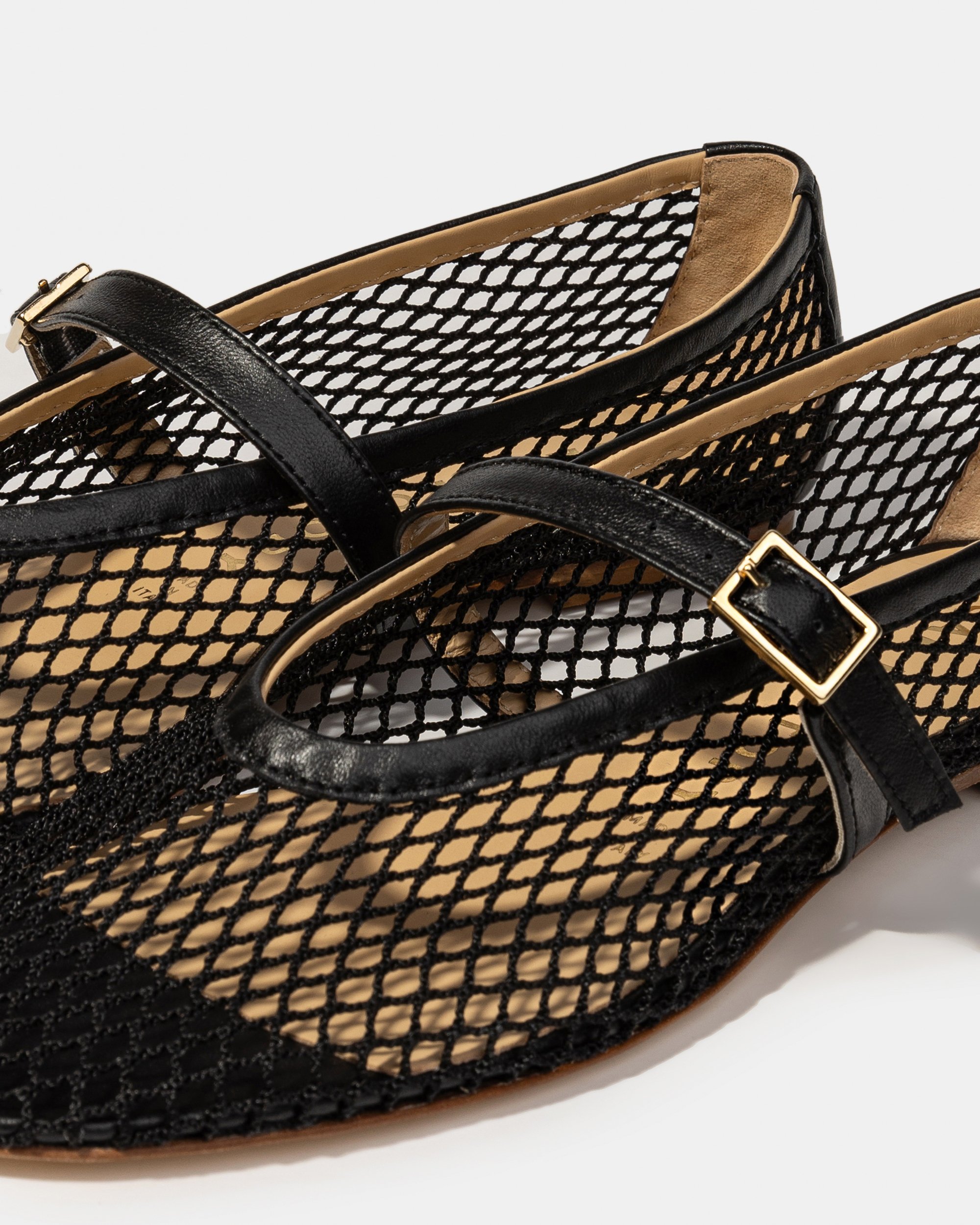 Черные балетки из текстильной сетки - Image 4 of 5