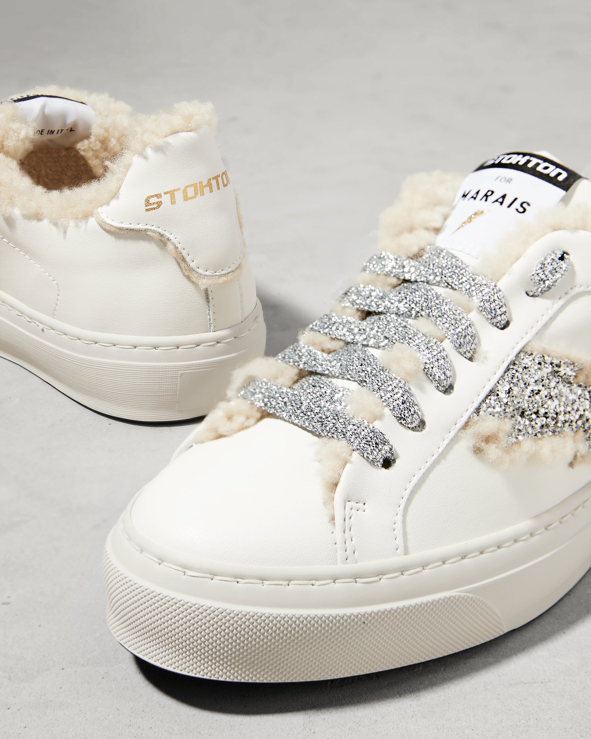 Белые кожаные утепленные кроссовки - Image 3 of 5