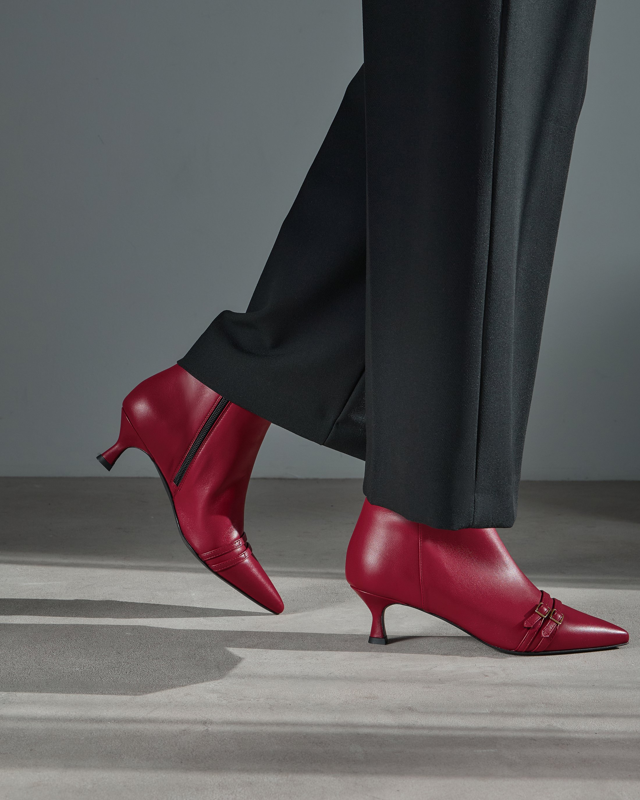 Бордовые кожаные ботильоны - Image 5 of 5