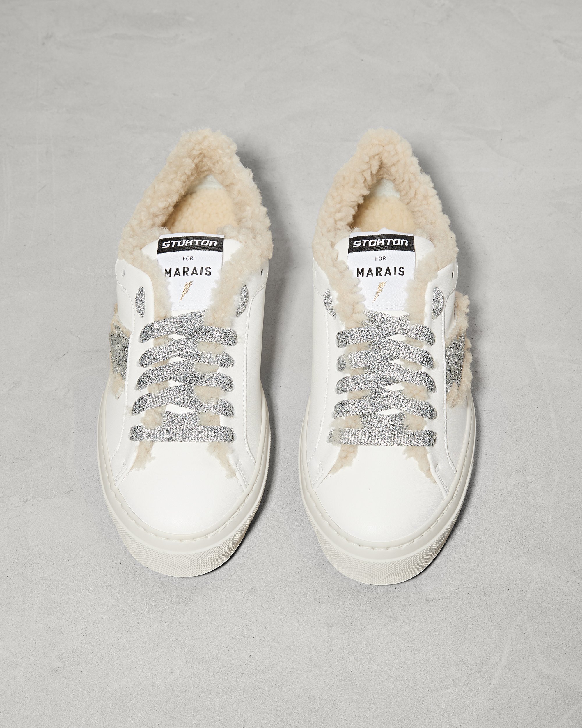 Белые кожаные утепленные кроссовки - Image 2 of 5