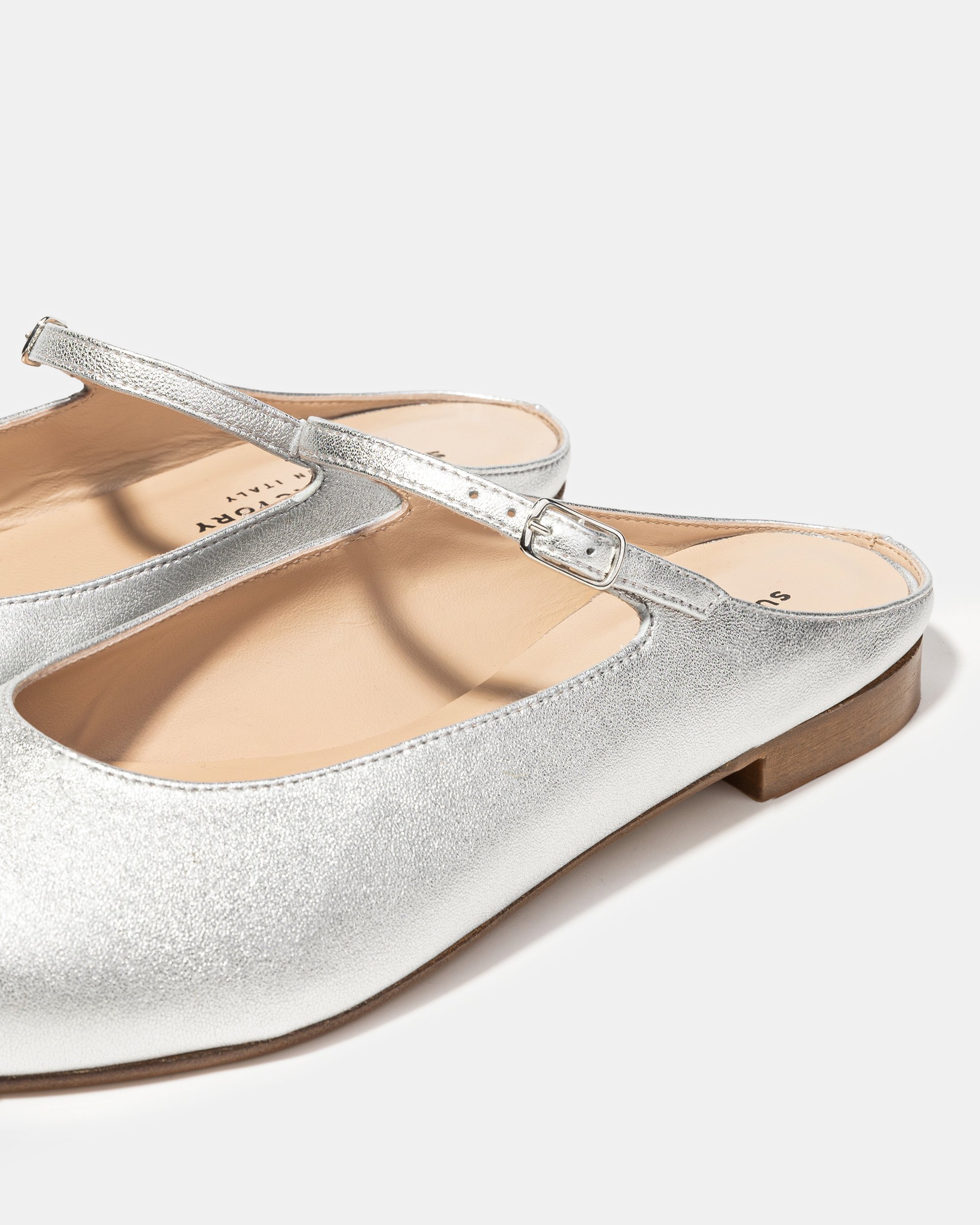 Серебристые кожаные слиперы - Image 4 of 4