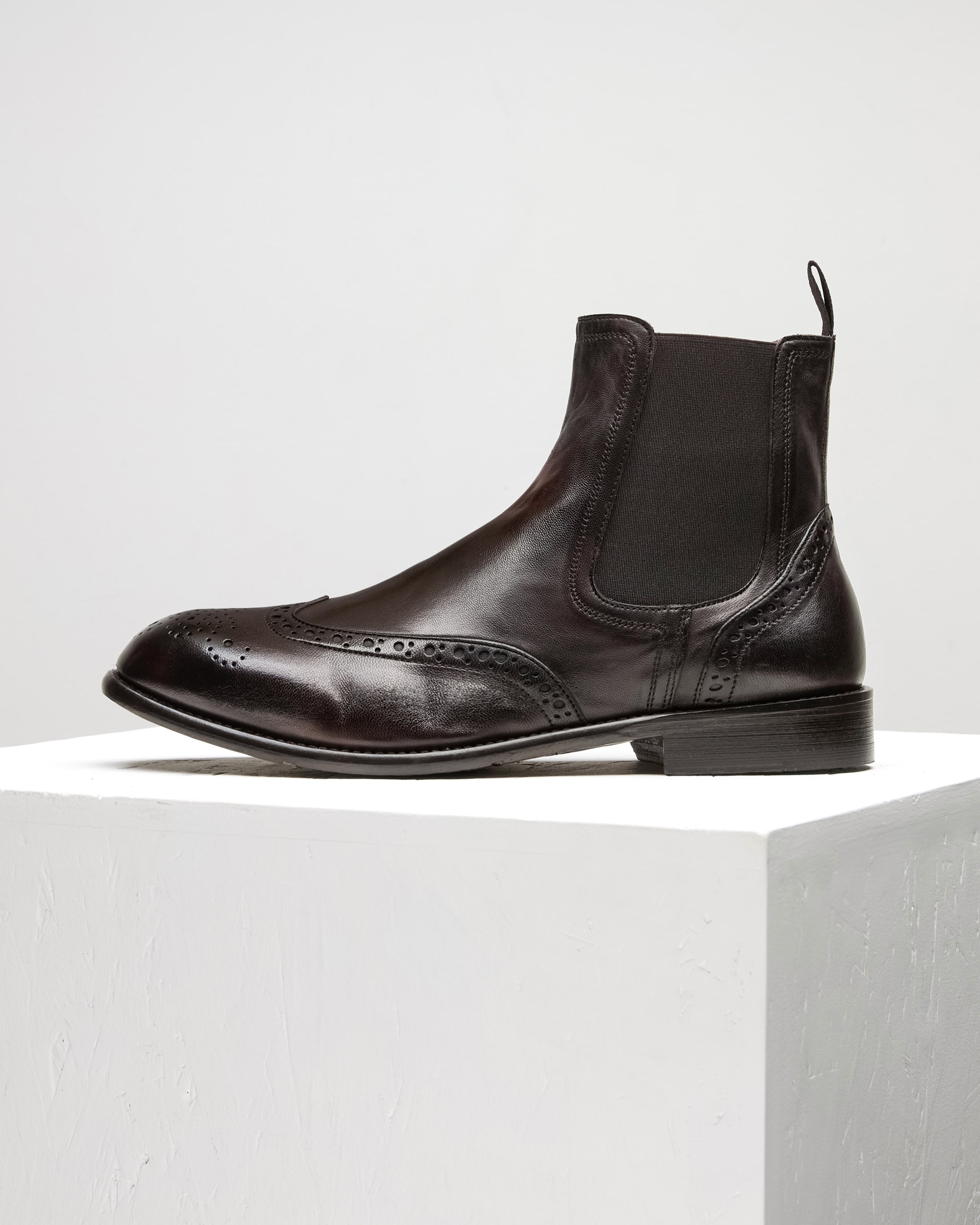 Темно-коричневые кожаные ботинки челси - Main image