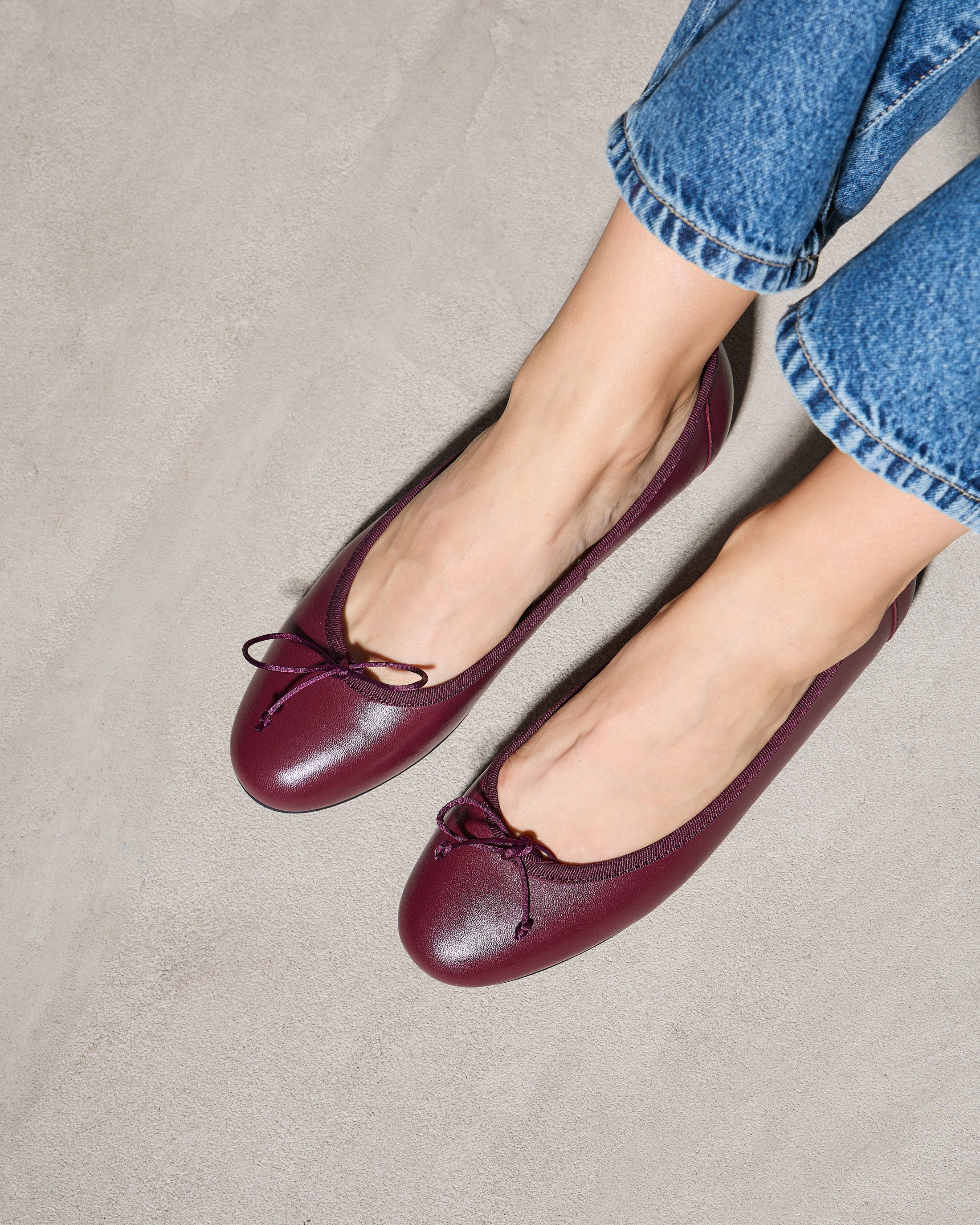 Бордовые балетки из натуральной кожи - Image 6 of 7