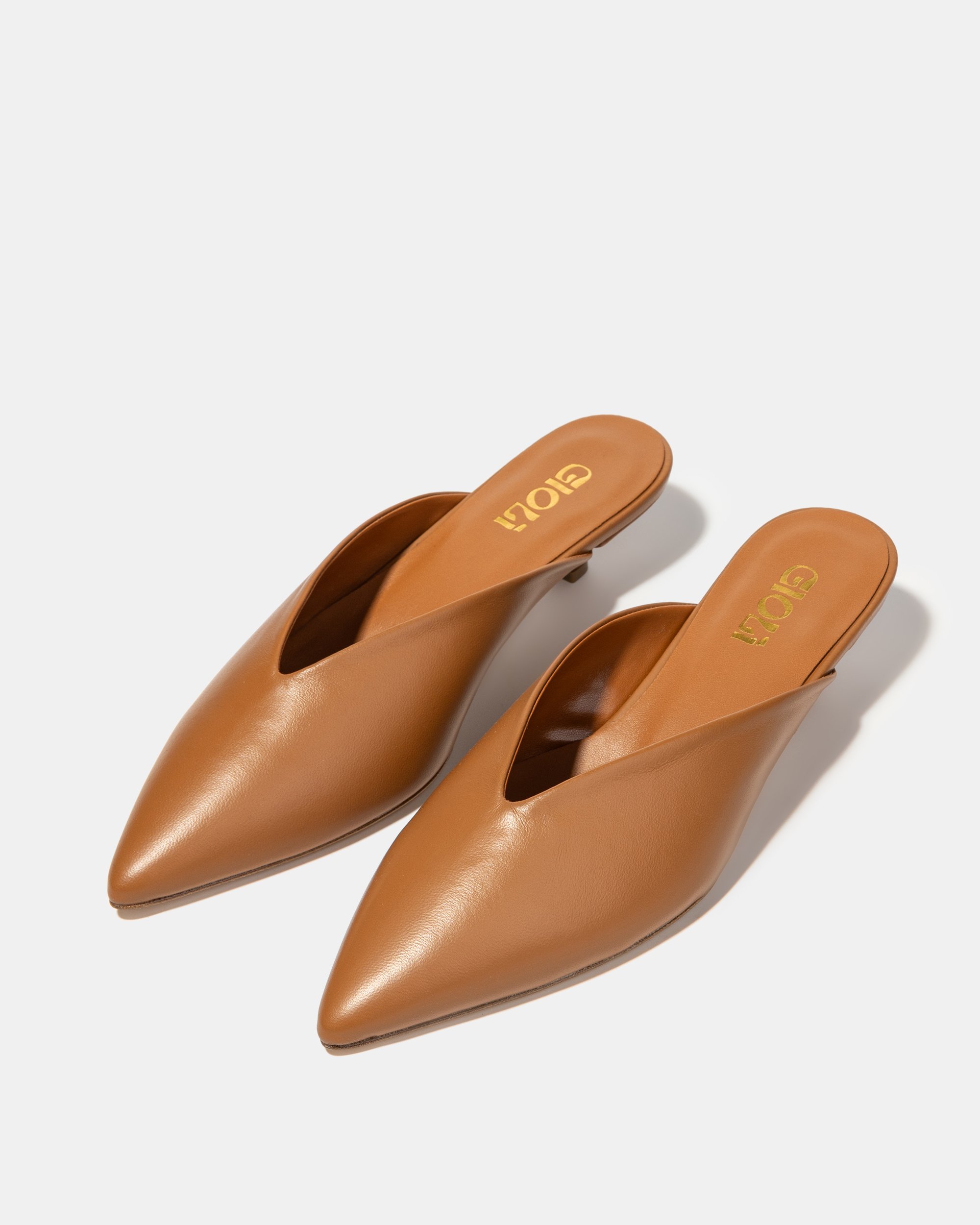 Коричневые кожаные мюли - Image 2 of 5