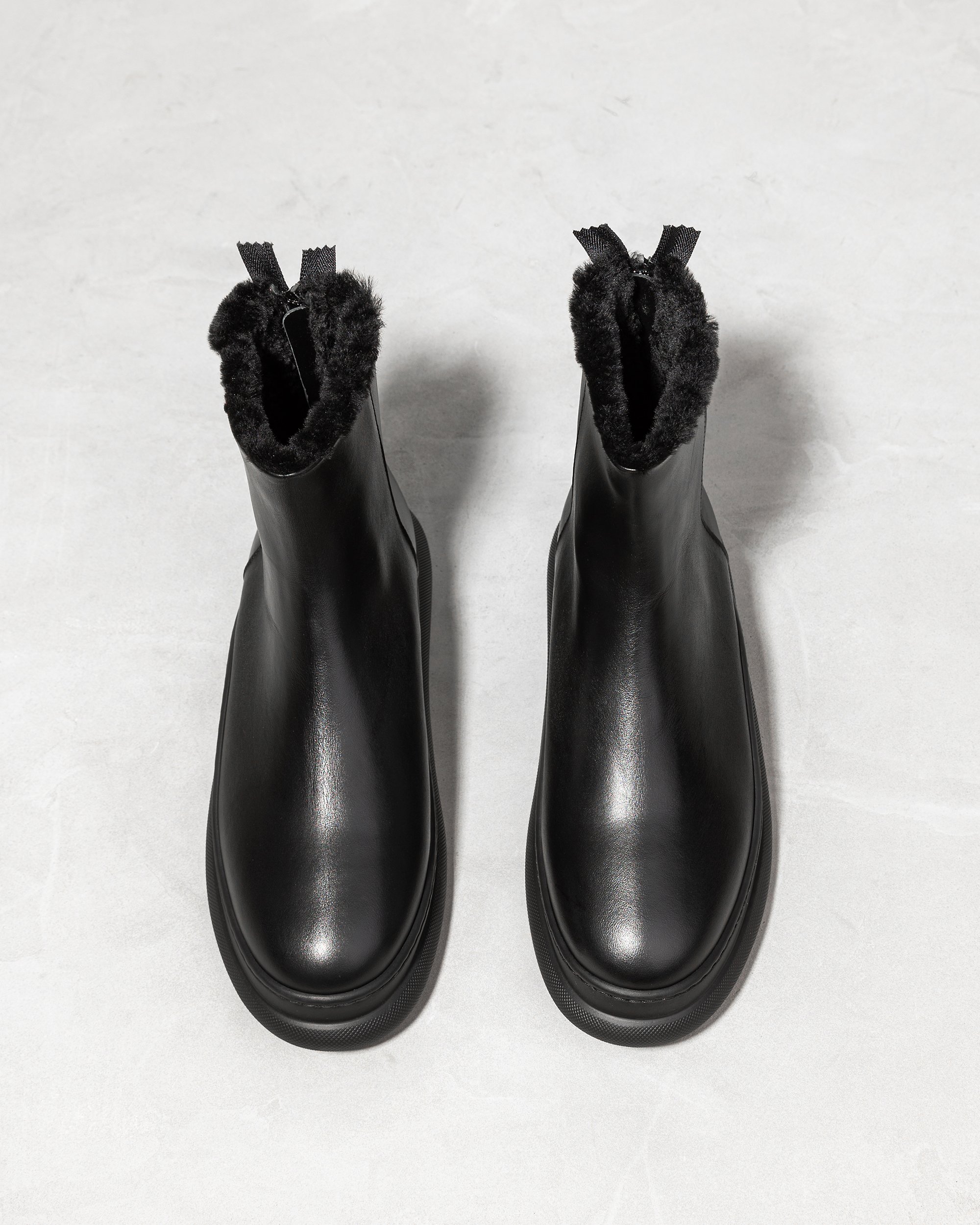Черные кожаные ботинки с меховой подкладкой - Image 3 of 7